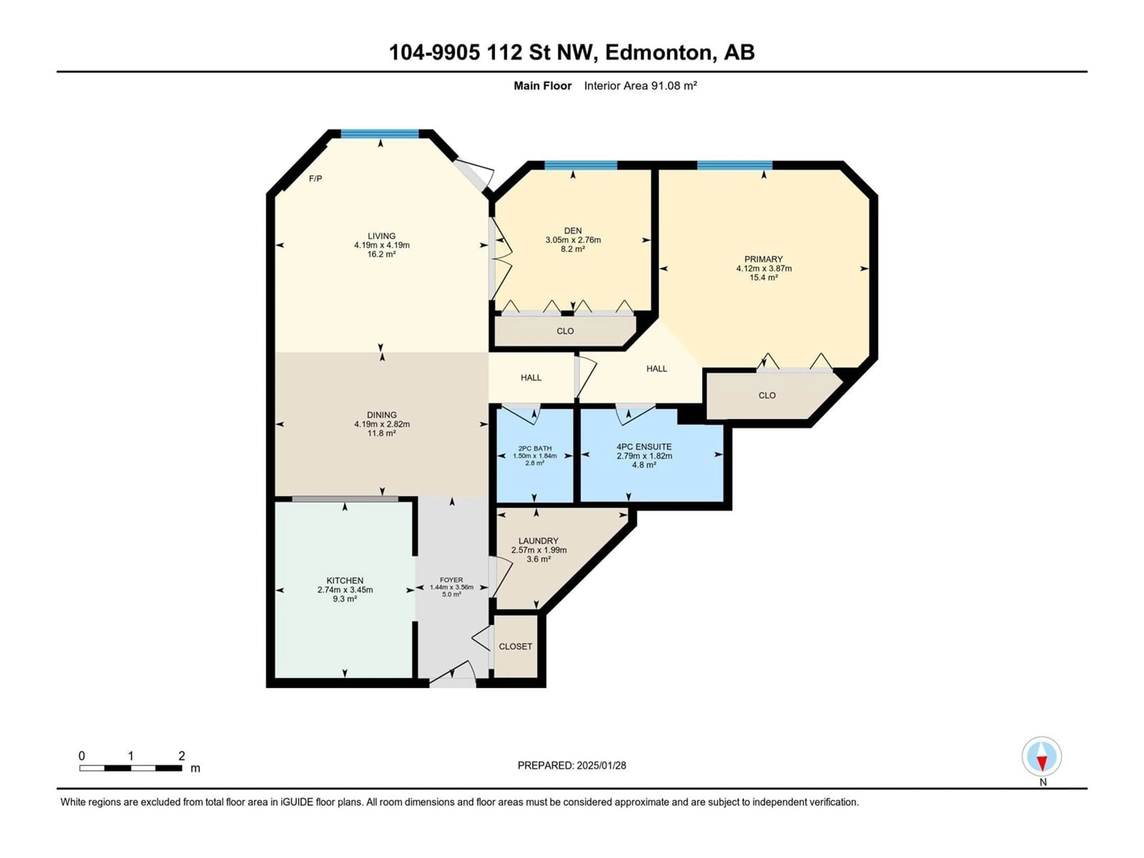 Floor plan for #104 9905 112 ST NW NW, Edmonton Alberta T5K1L6