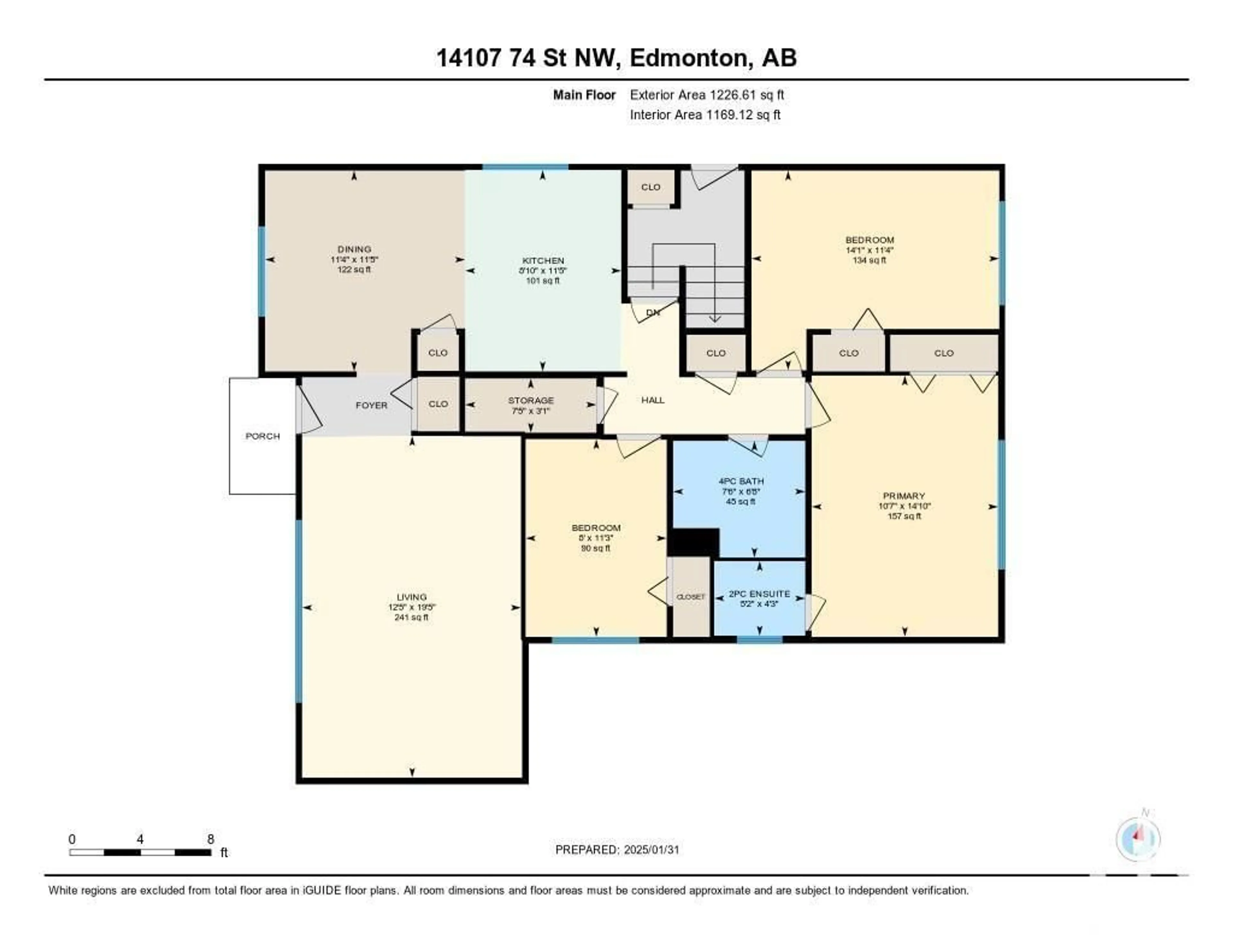 Floor plan for 14107 74 ST NW NW, Edmonton Alberta T5C0Y1