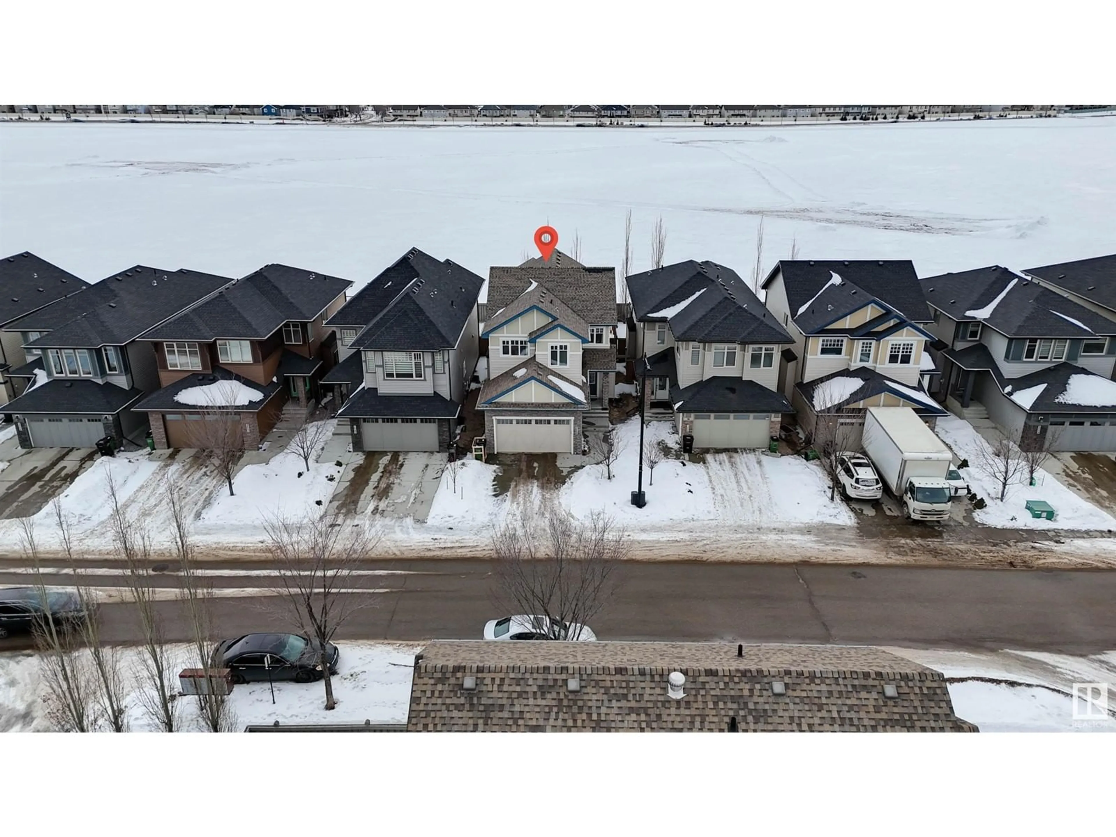 A pic from outside/outdoor area/front of a property/back of a property/a pic from drone, unknown for 3669 Allan drive N SW, Edmonton Alberta T6W2K3