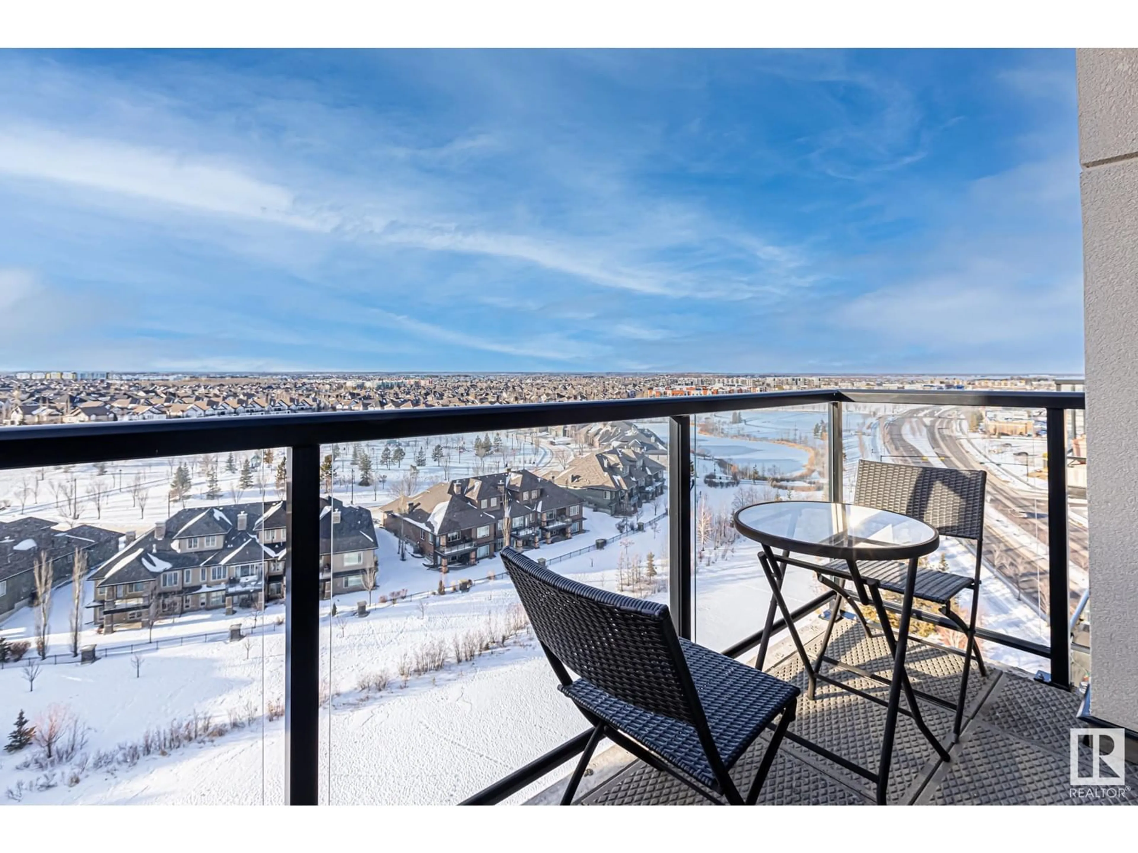 Balcony in the apartment, water/lake/river/ocean view for #1023 5151 WINDERMERE BV SW, Edmonton Alberta T6W2K4