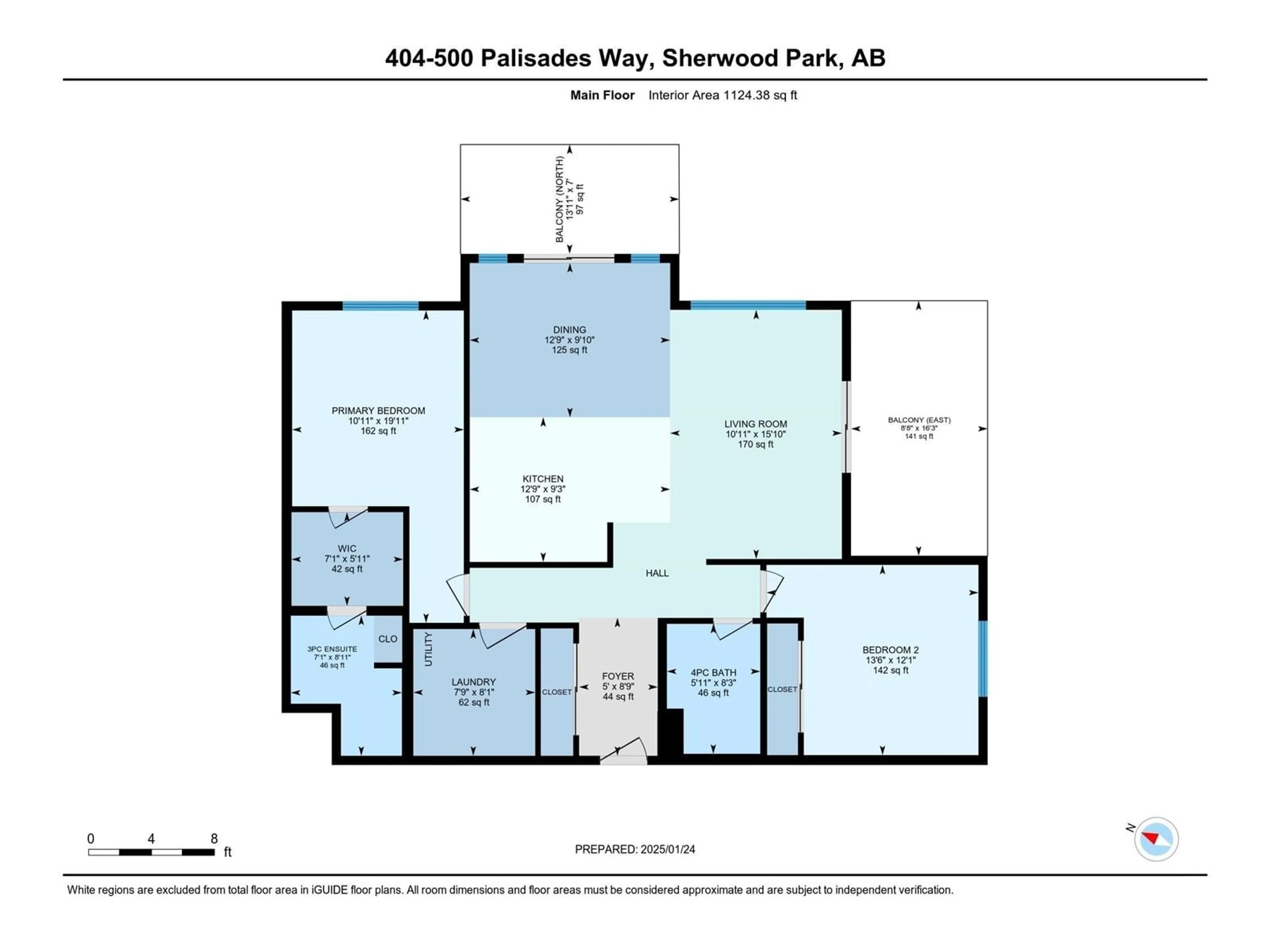 Floor plan for #404 - 500 Palisades Wy, Sherwood Park Alberta T8H0H7