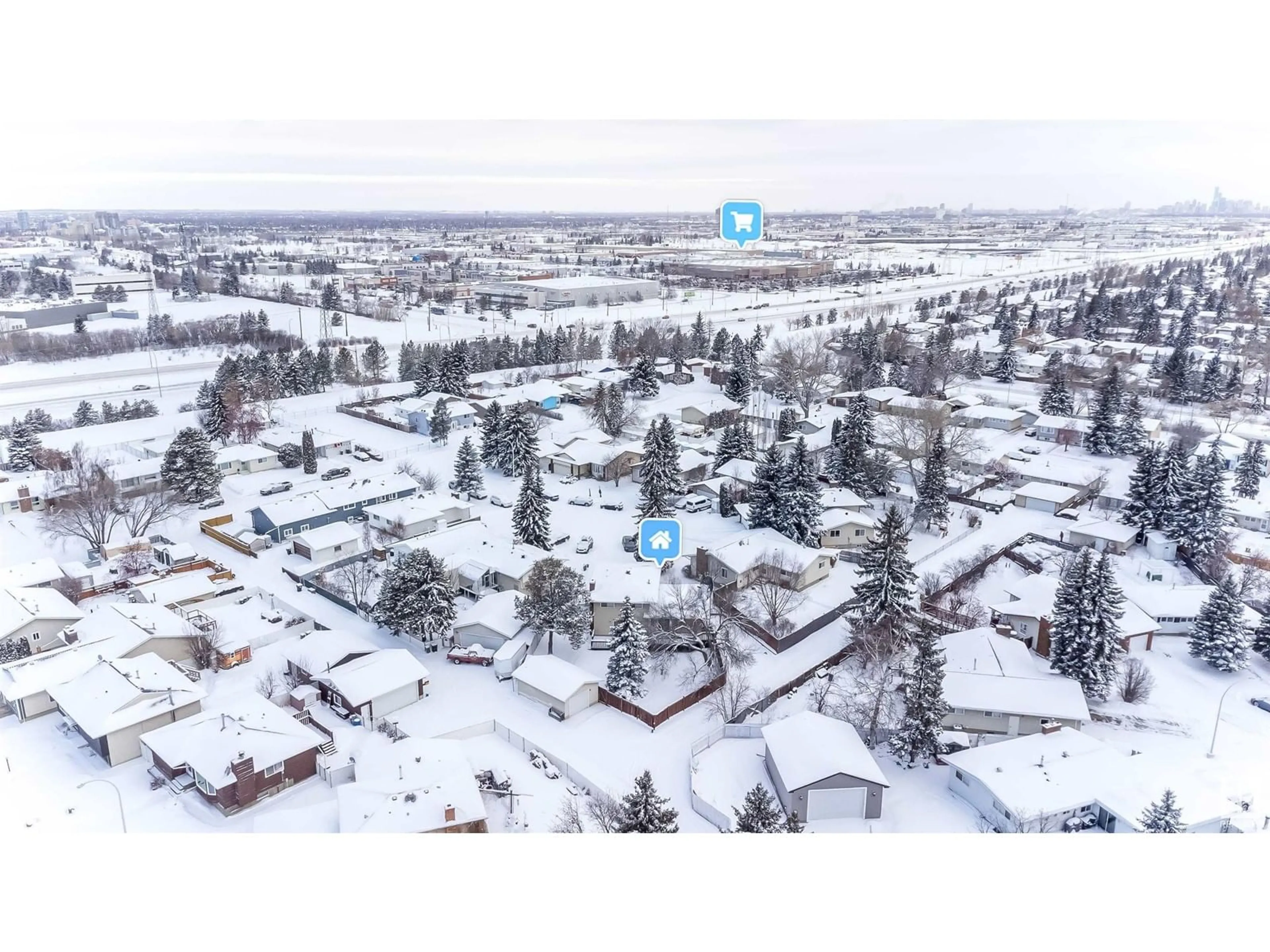 A pic from outside/outdoor area/front of a property/back of a property/a pic from drone, unknown for 2011 89 ST NW, Edmonton Alberta T6K2A2