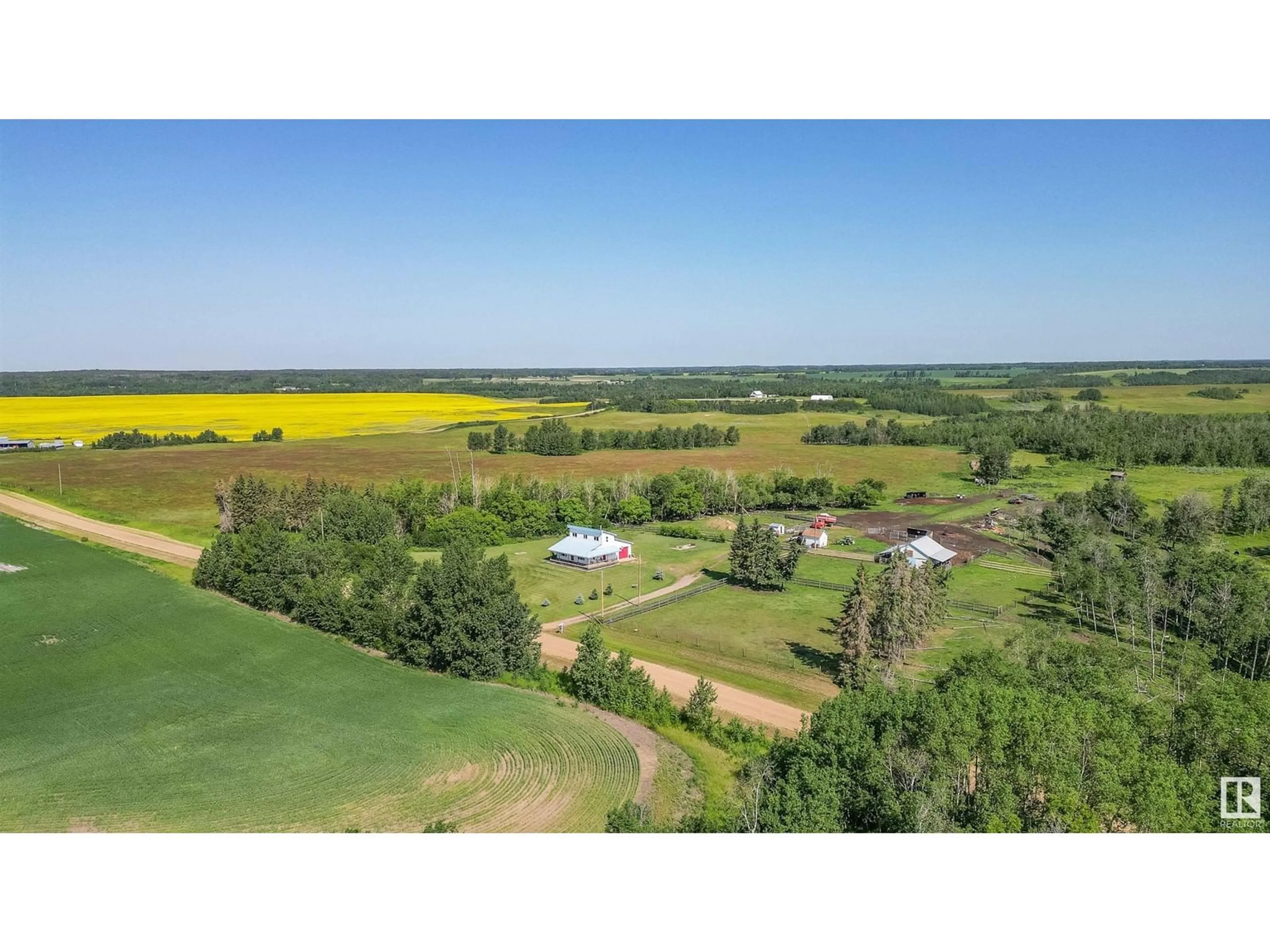 A pic from outside/outdoor area/front of a property/back of a property/a pic from drone, unknown for 201058 TWP RD 572, Rural Lamont County Alberta T0N0S0