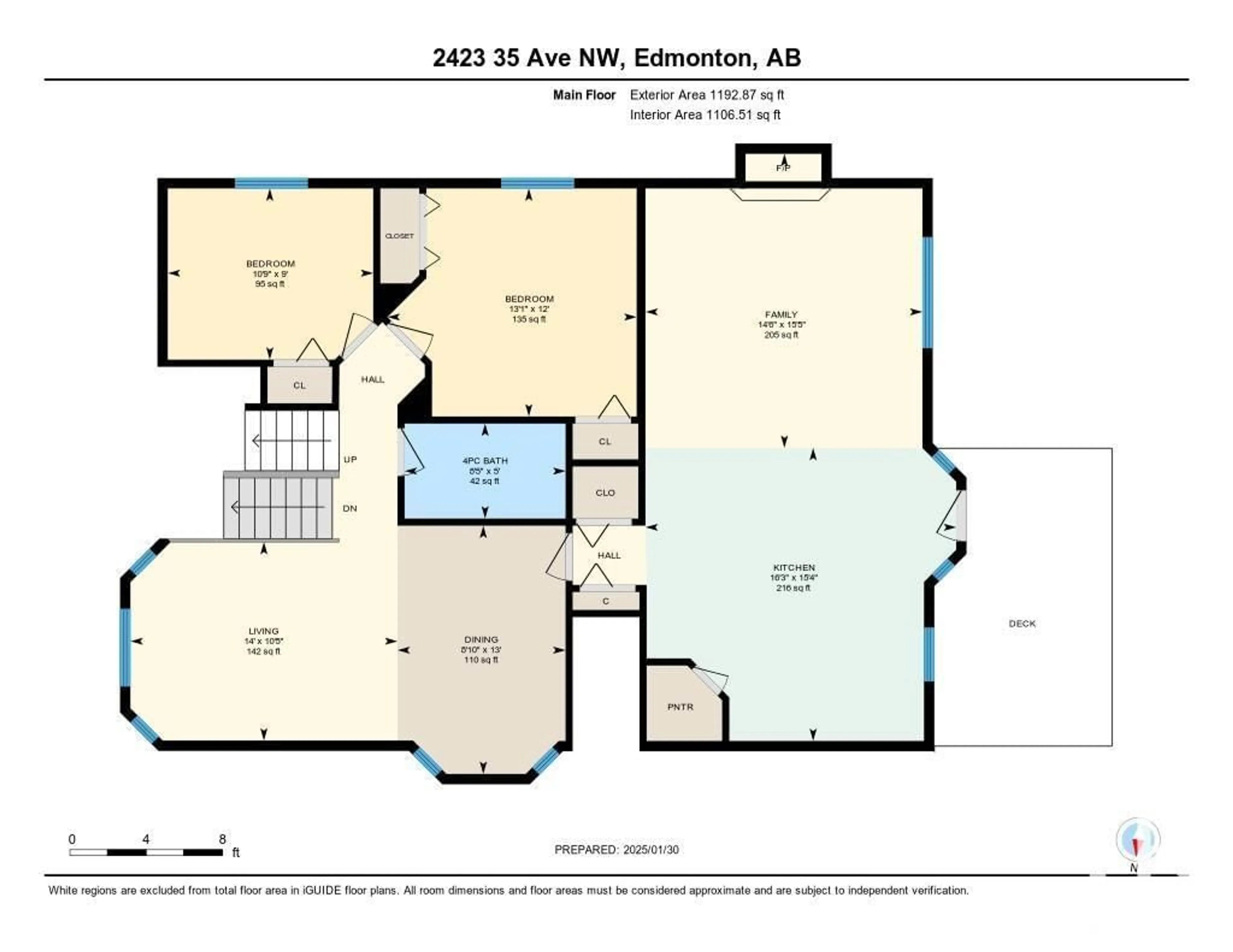 Floor plan for 2423 35 AV NW NW, Edmonton Alberta T6T1V9