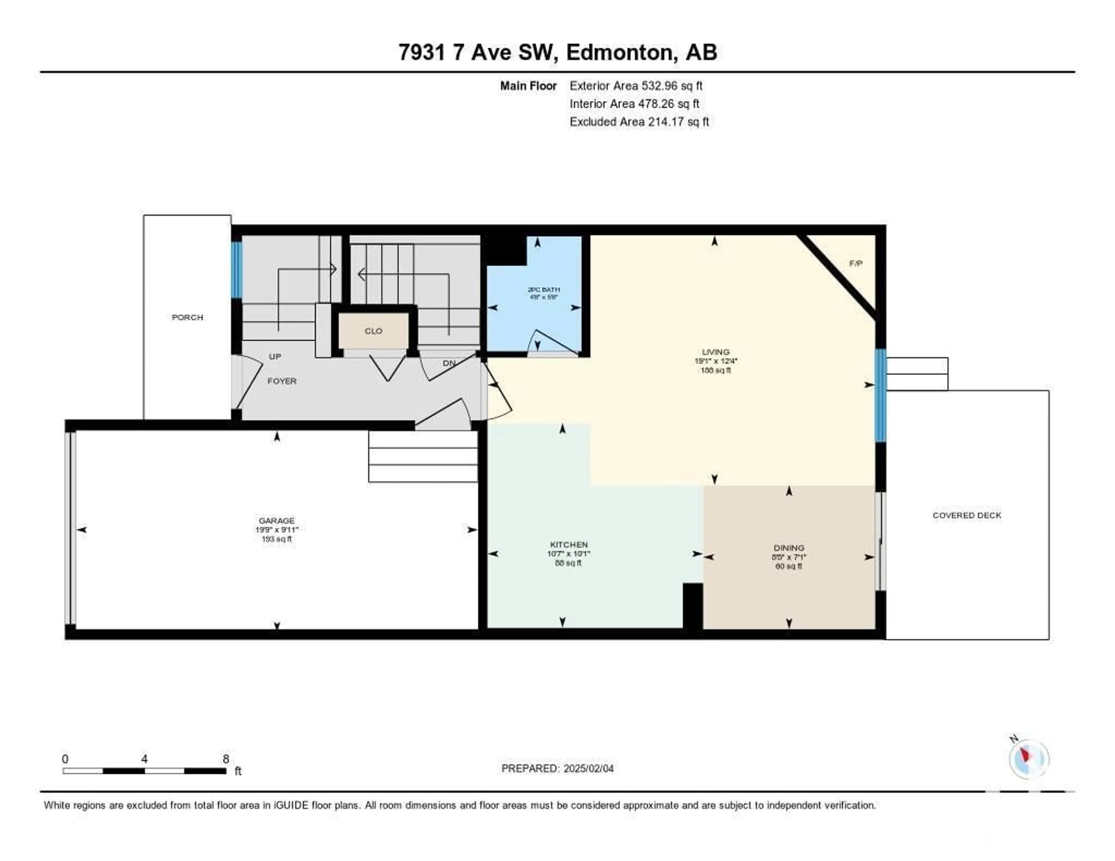 Floor plan for 7931 7 AV SW, Edmonton Alberta T6X1N3