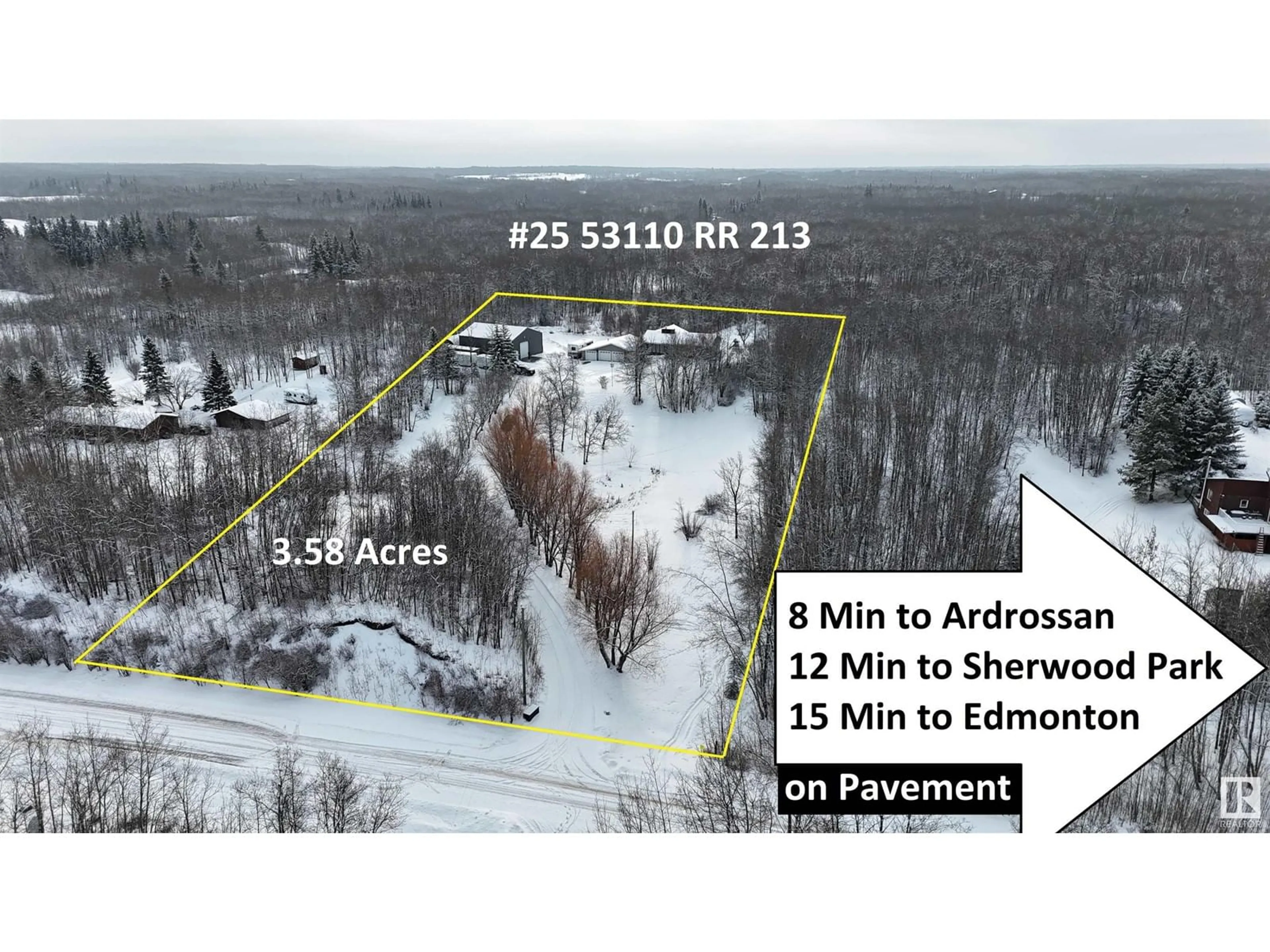 A pic from outside/outdoor area/front of a property/back of a property/a pic from drone, building for #25 53110 RGE ROAD 213, Rural Strathcona County Alberta T8G2C3