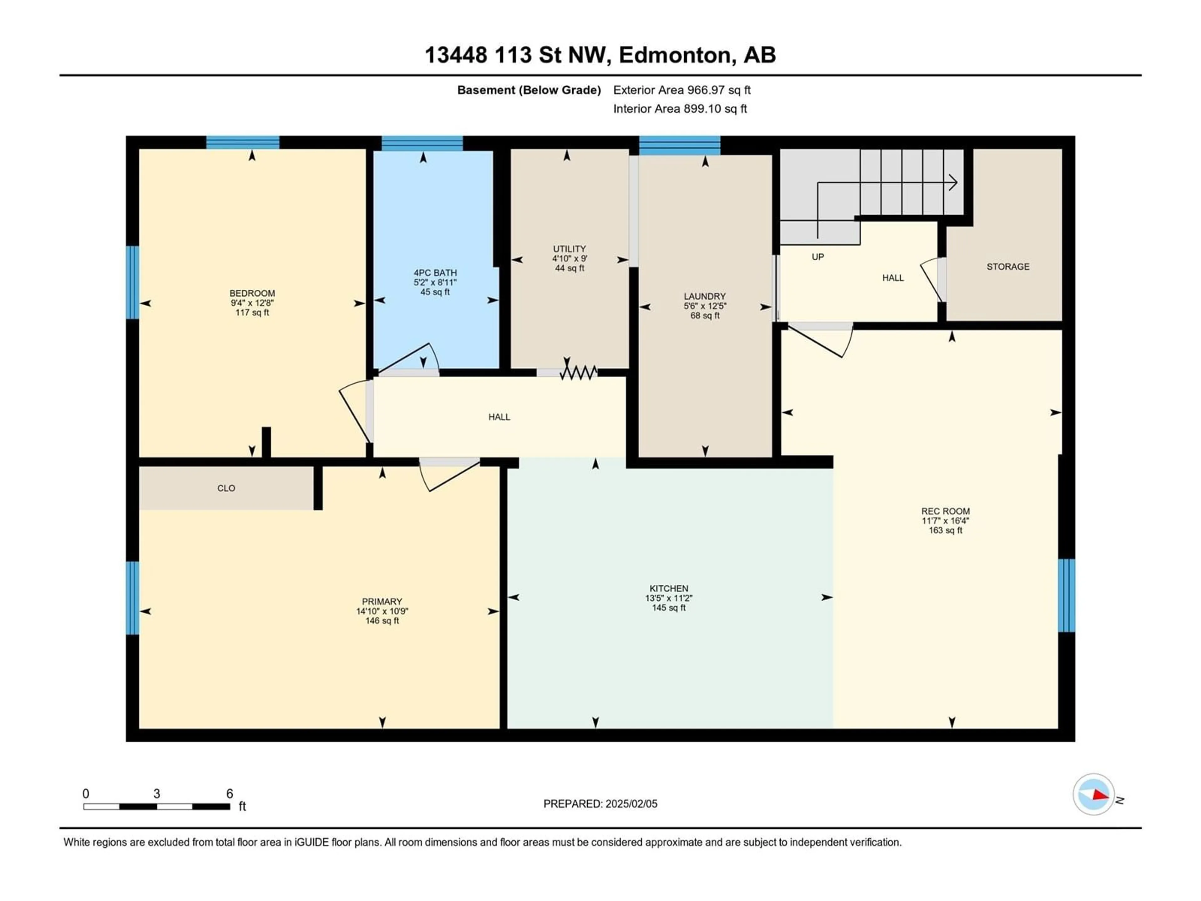 Floor plan for 13448 113 ST NW NW, Edmonton Alberta T5G5B1