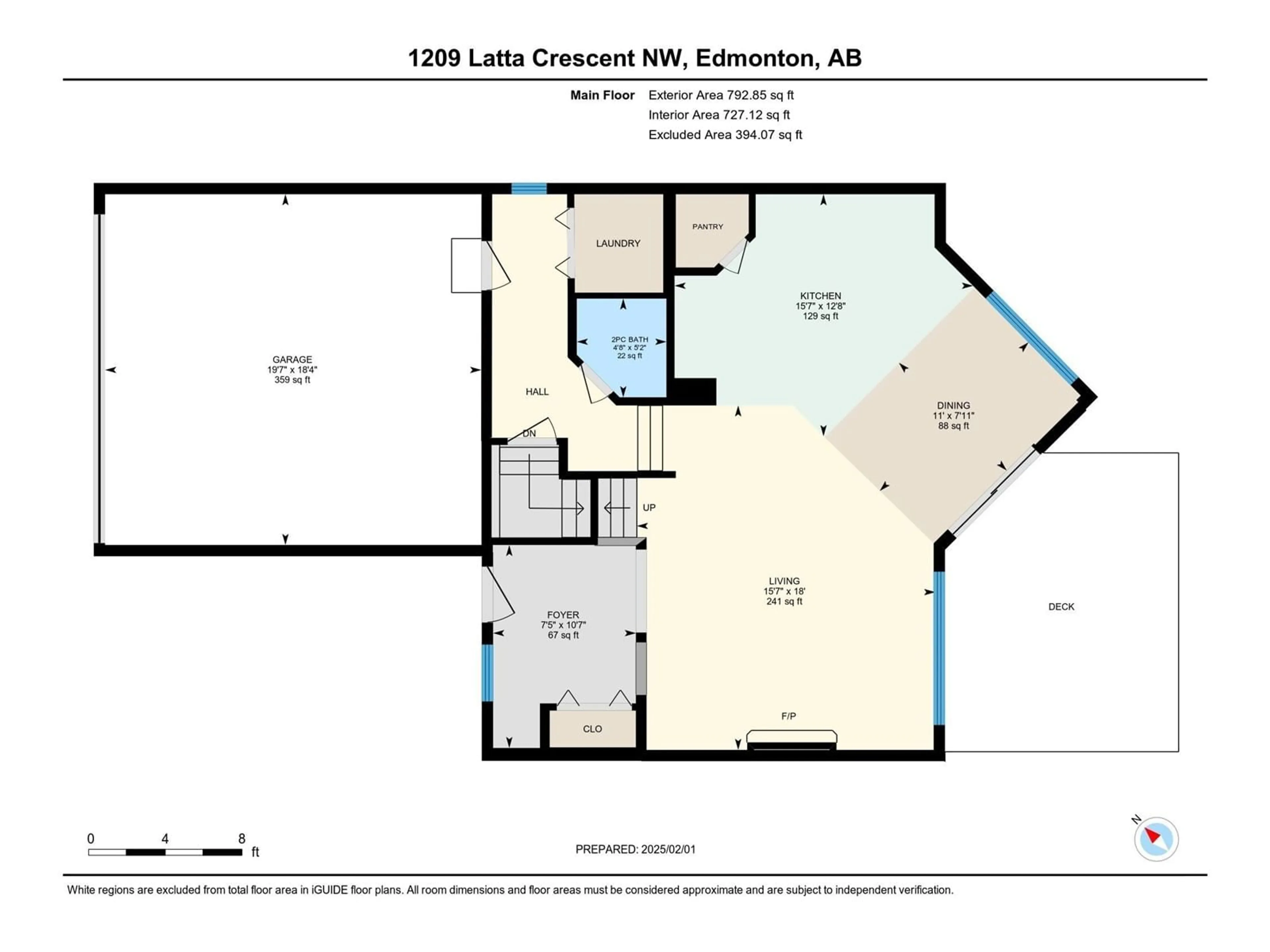 Floor plan for 1209 LATTA CR NW, Edmonton Alberta T6R3N2