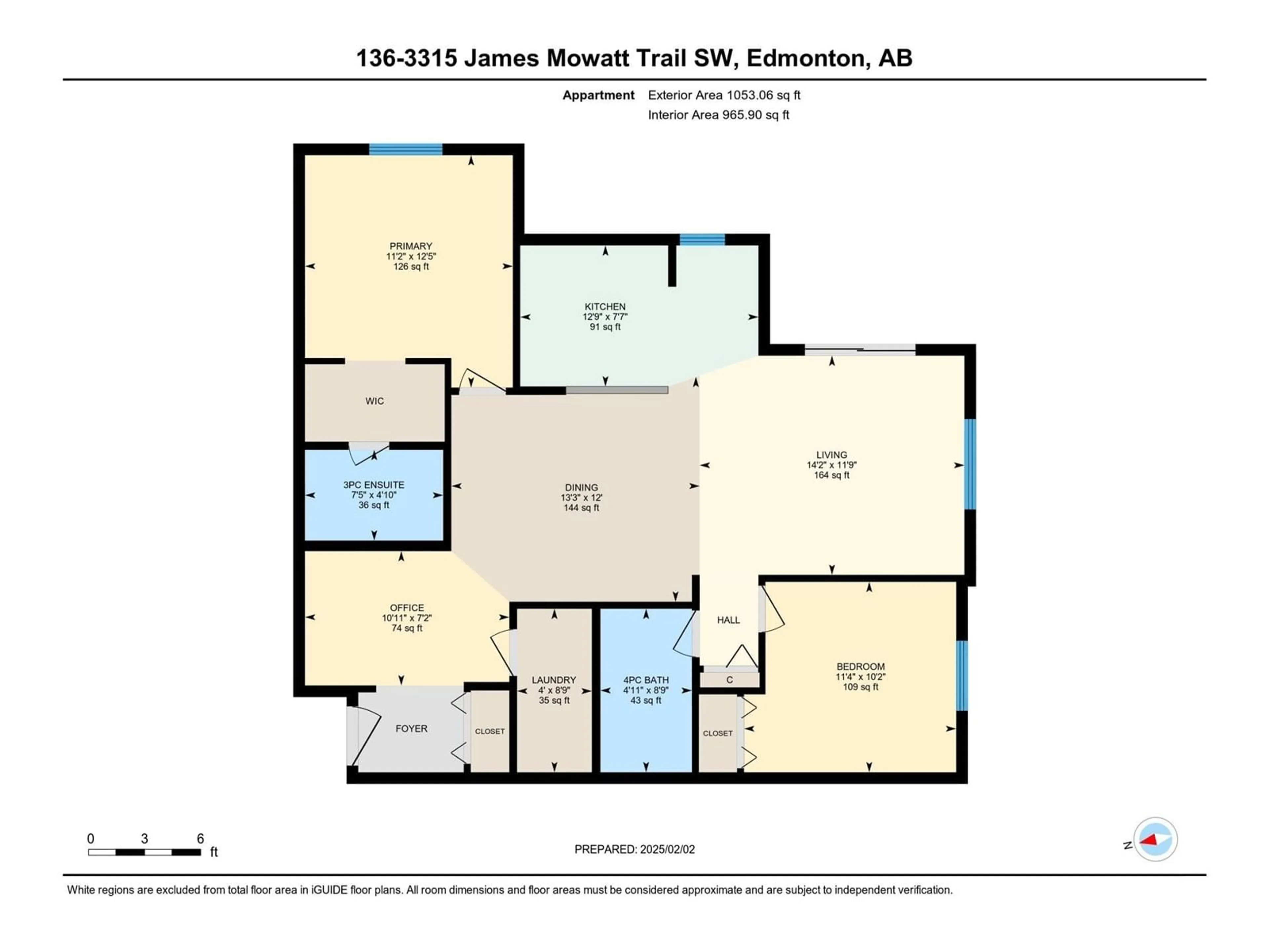 Floor plan for #136 3315 JAMES MOWATT TR SW, Edmonton Alberta T6W3L9