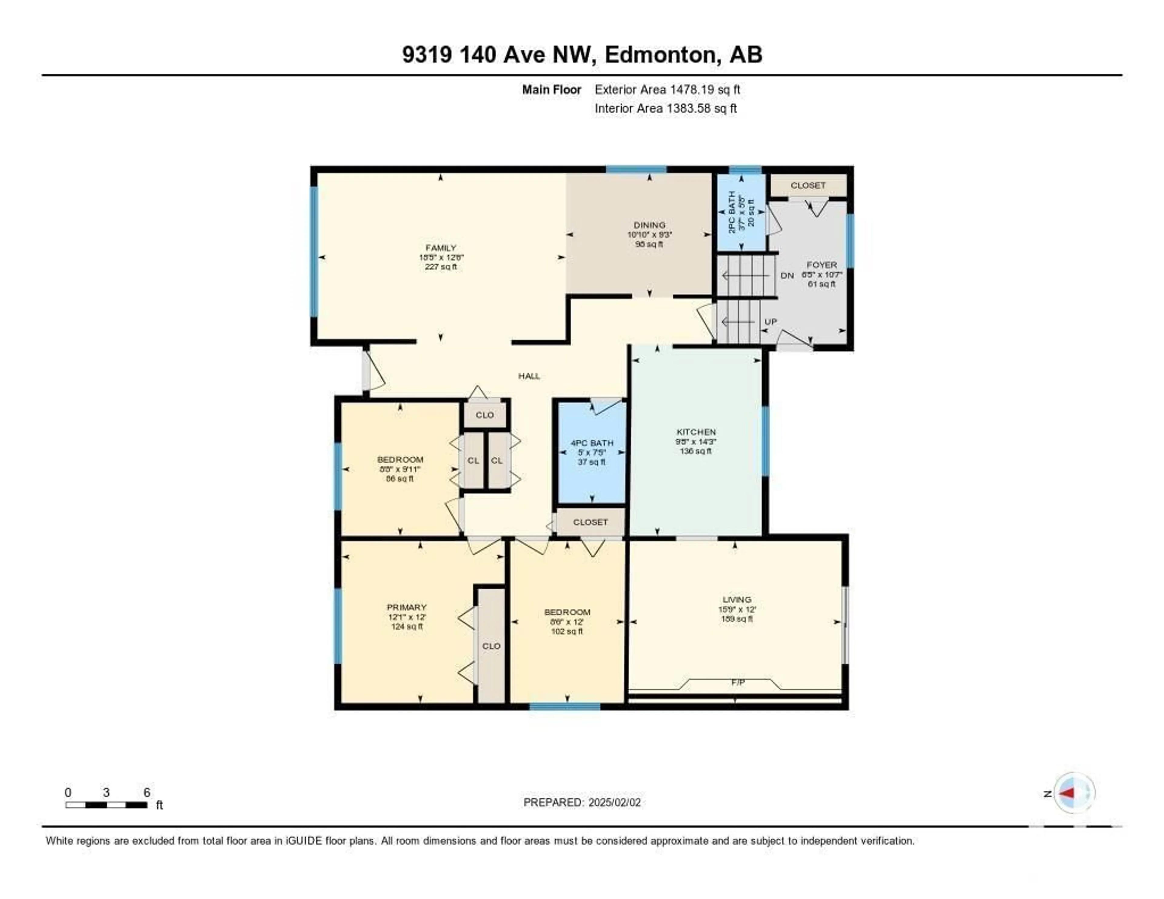 Floor plan for 9319 140 AV NW, Edmonton Alberta T5E2E2