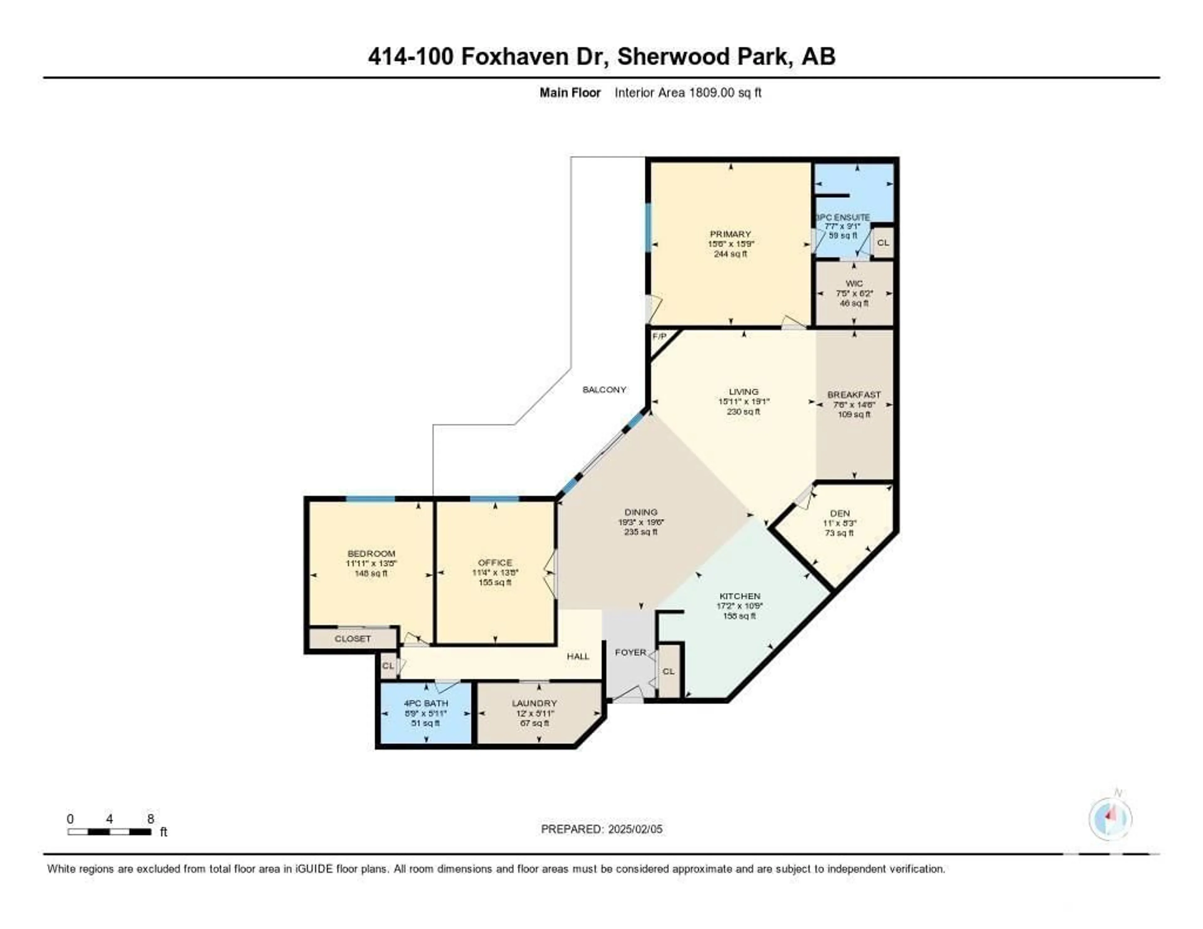 Floor plan for #414 100 FOXHAVEN DR, Sherwood Park Alberta T8A6B6