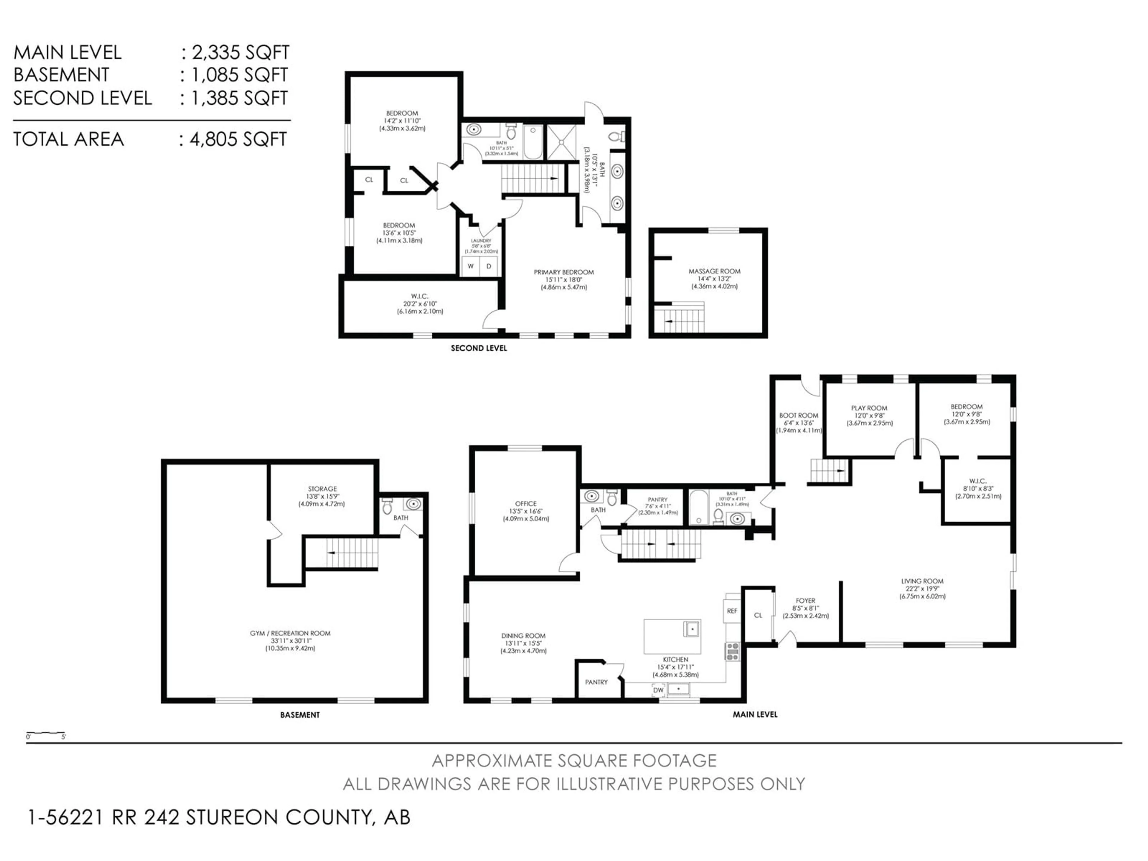 Floor plan for 1 56221 RGE RD 242, Rural Sturgeon County Alberta T0A0K3