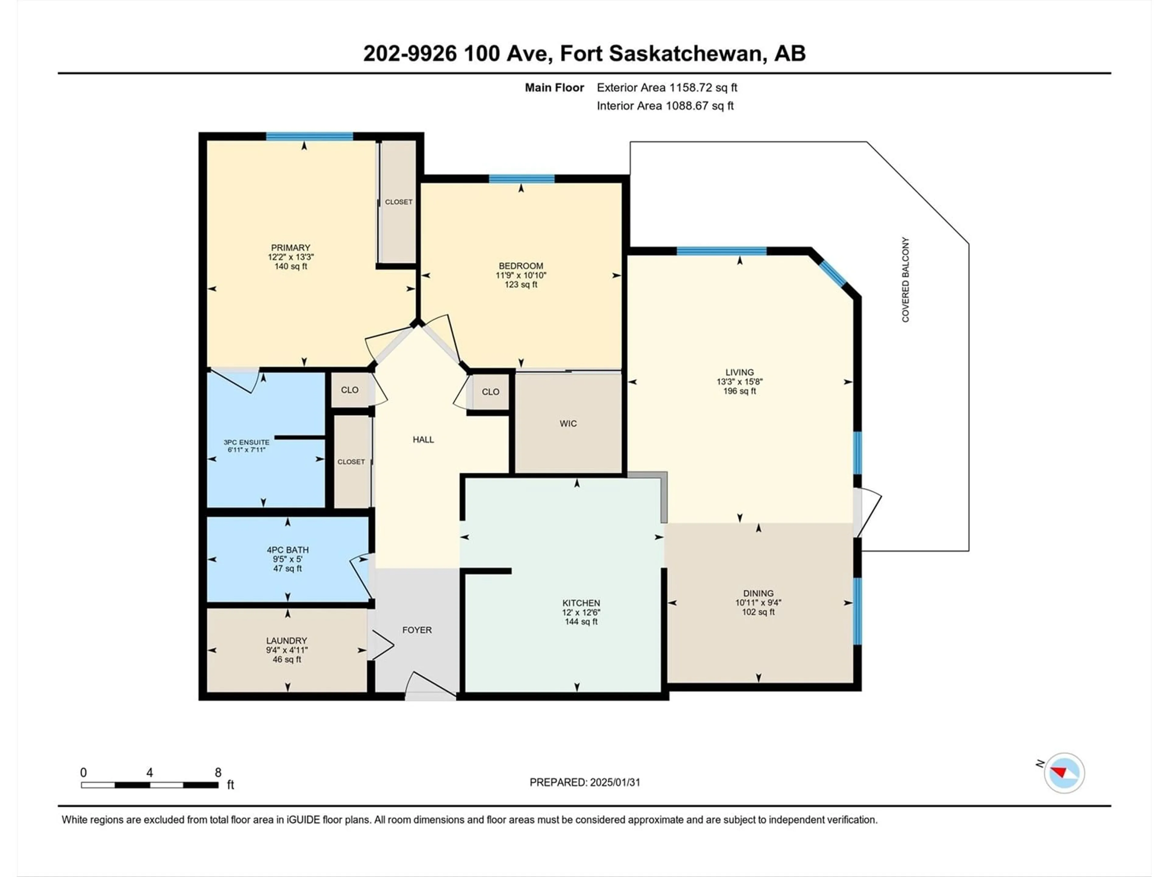 Floor plan for #202 9926 100 ave, Fort Saskatchewan Alberta T8L4E3