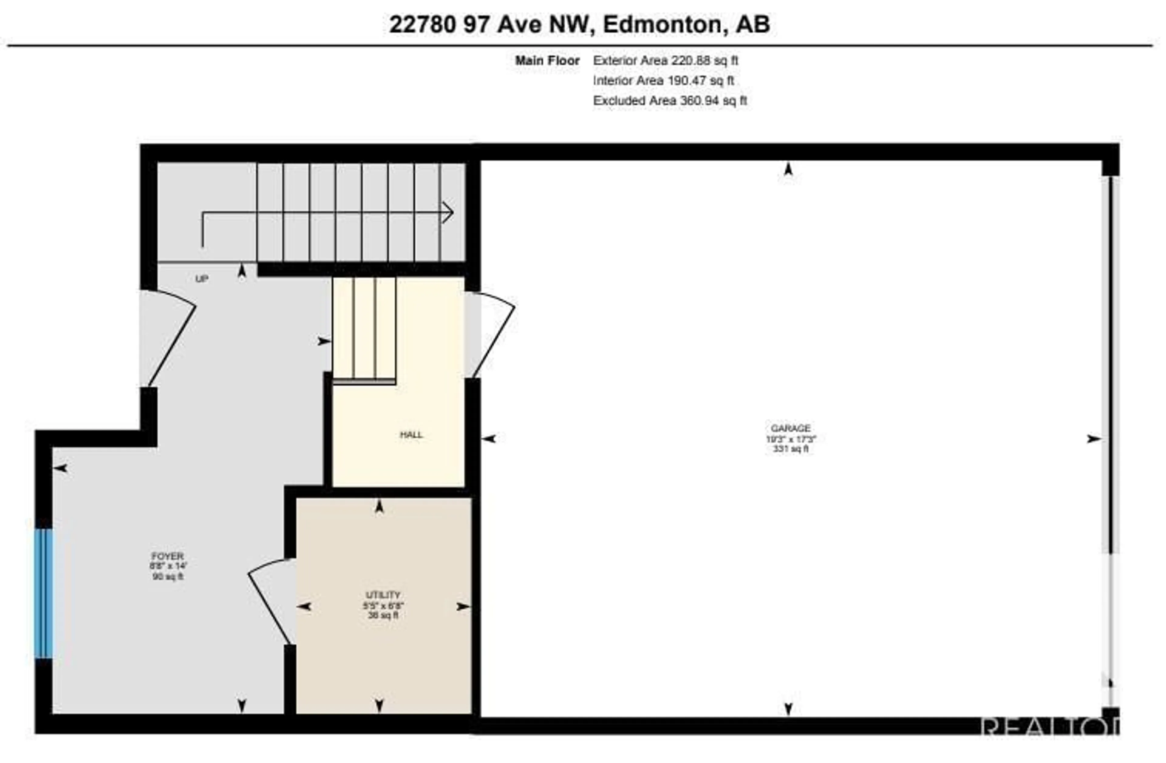 Floor plan for 22780 97 AV NW, Edmonton Alberta T5T7S6