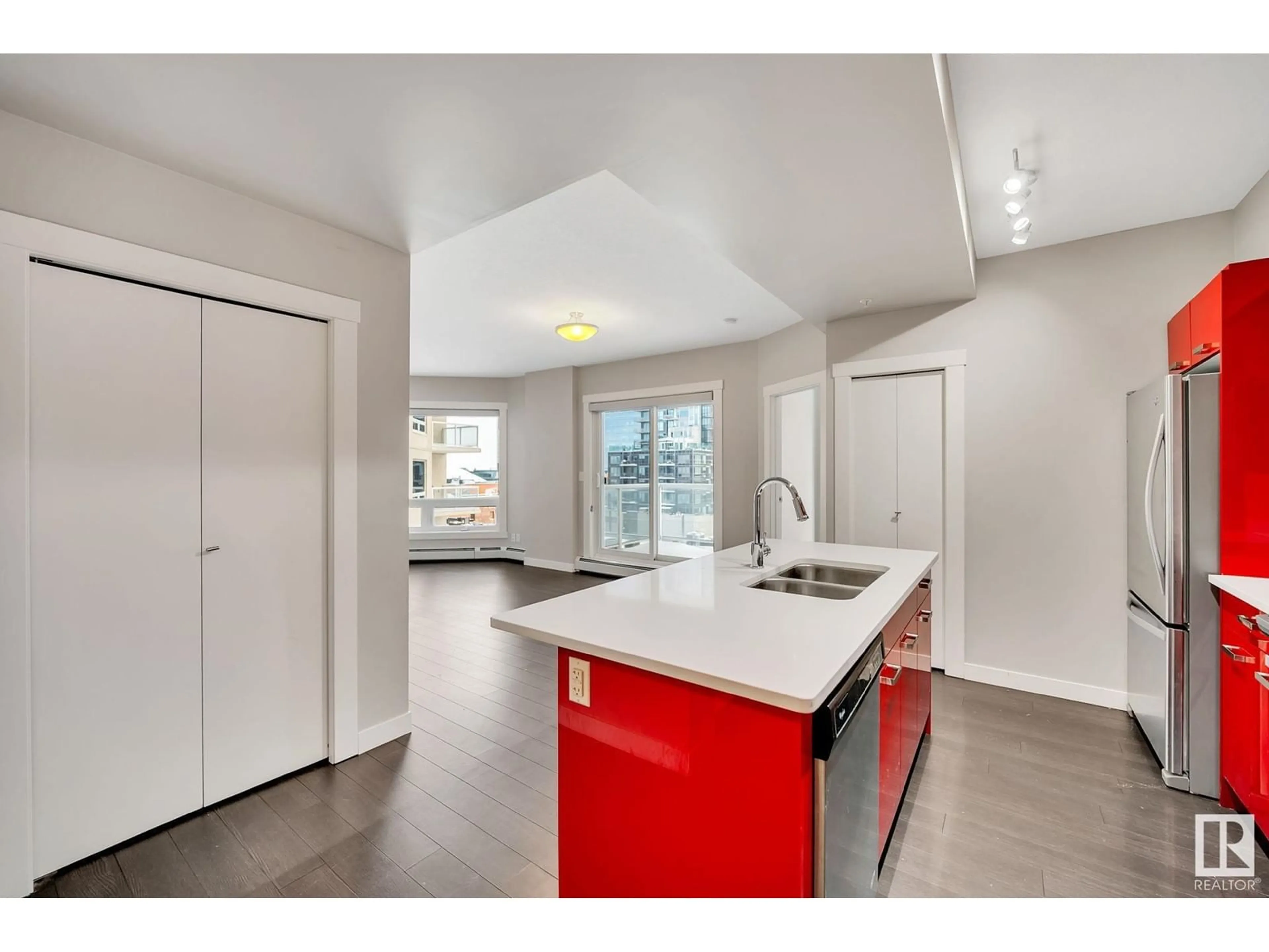 Open concept kitchen, unknown for #707 10410 102 AV NW, Edmonton Alberta T5J0E9