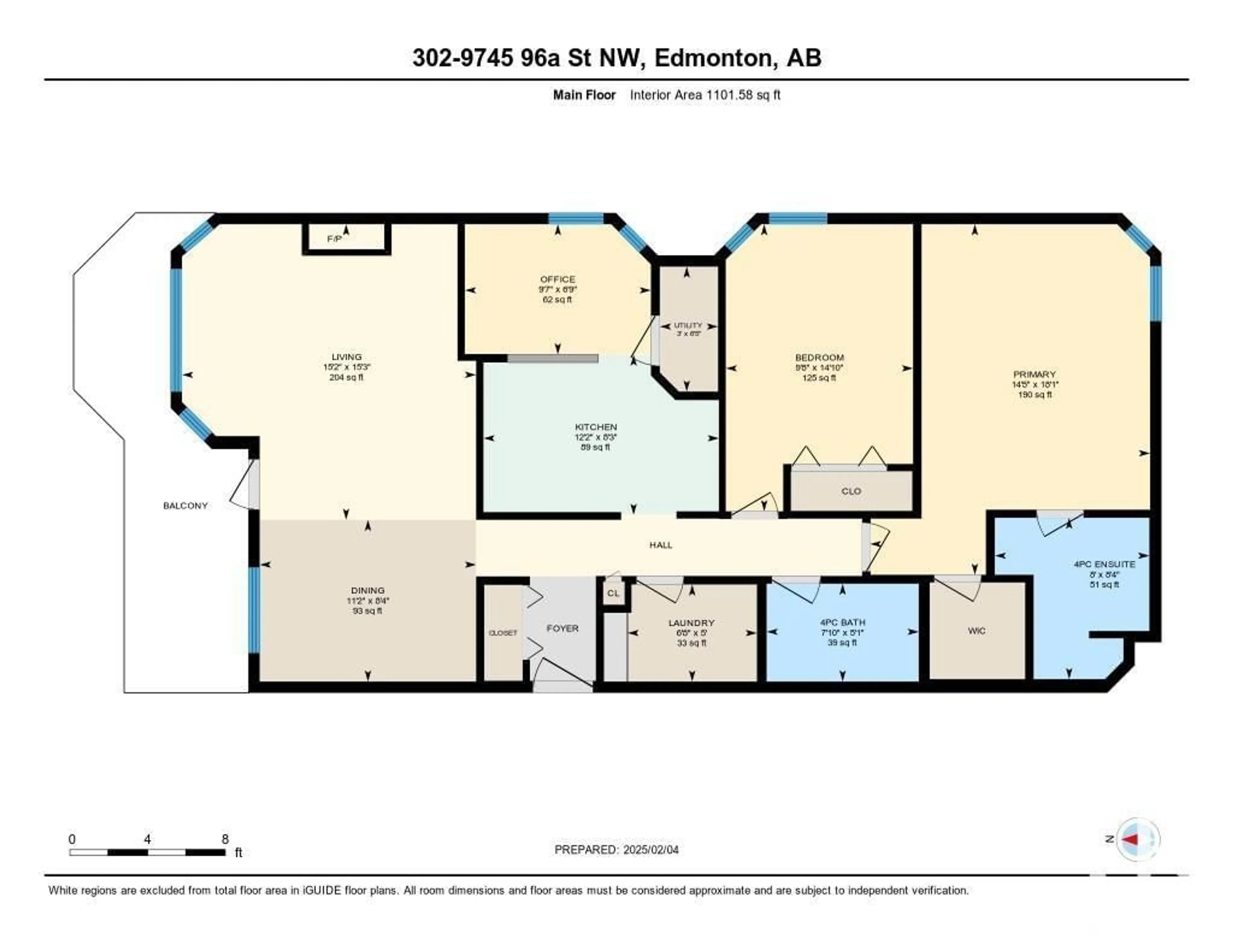 Floor plan for #302 9745 96a ST NW, Edmonton Alberta T6C4P7