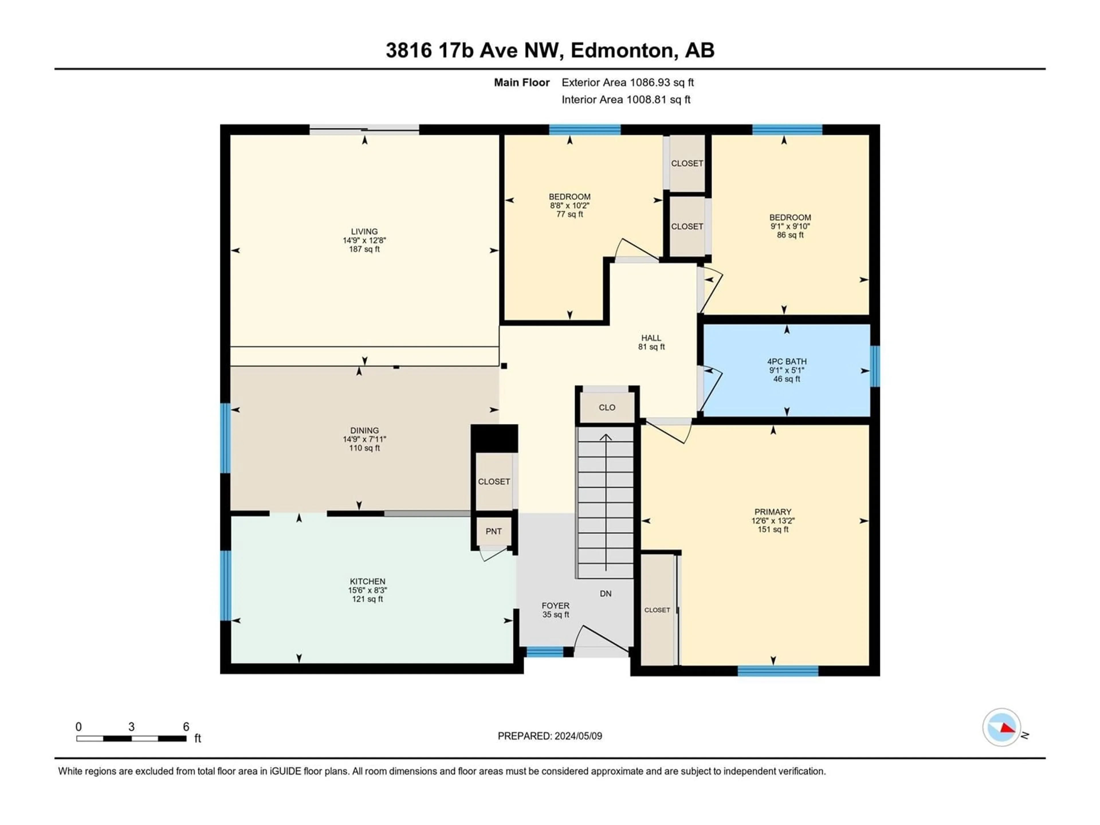 Floor plan for 3816 17B AV NW, Edmonton Alberta T6L3B9