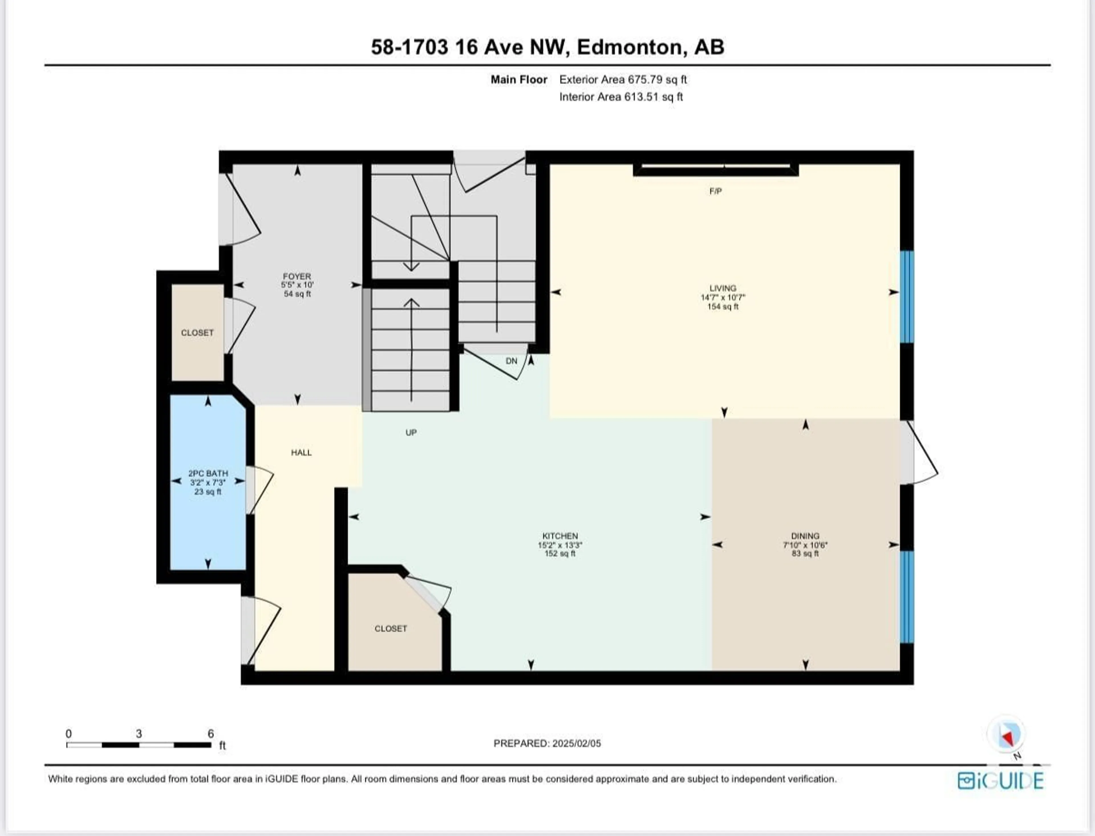 Floor plan for #58 1703 16 AV NW, Edmonton Alberta T6T2C3