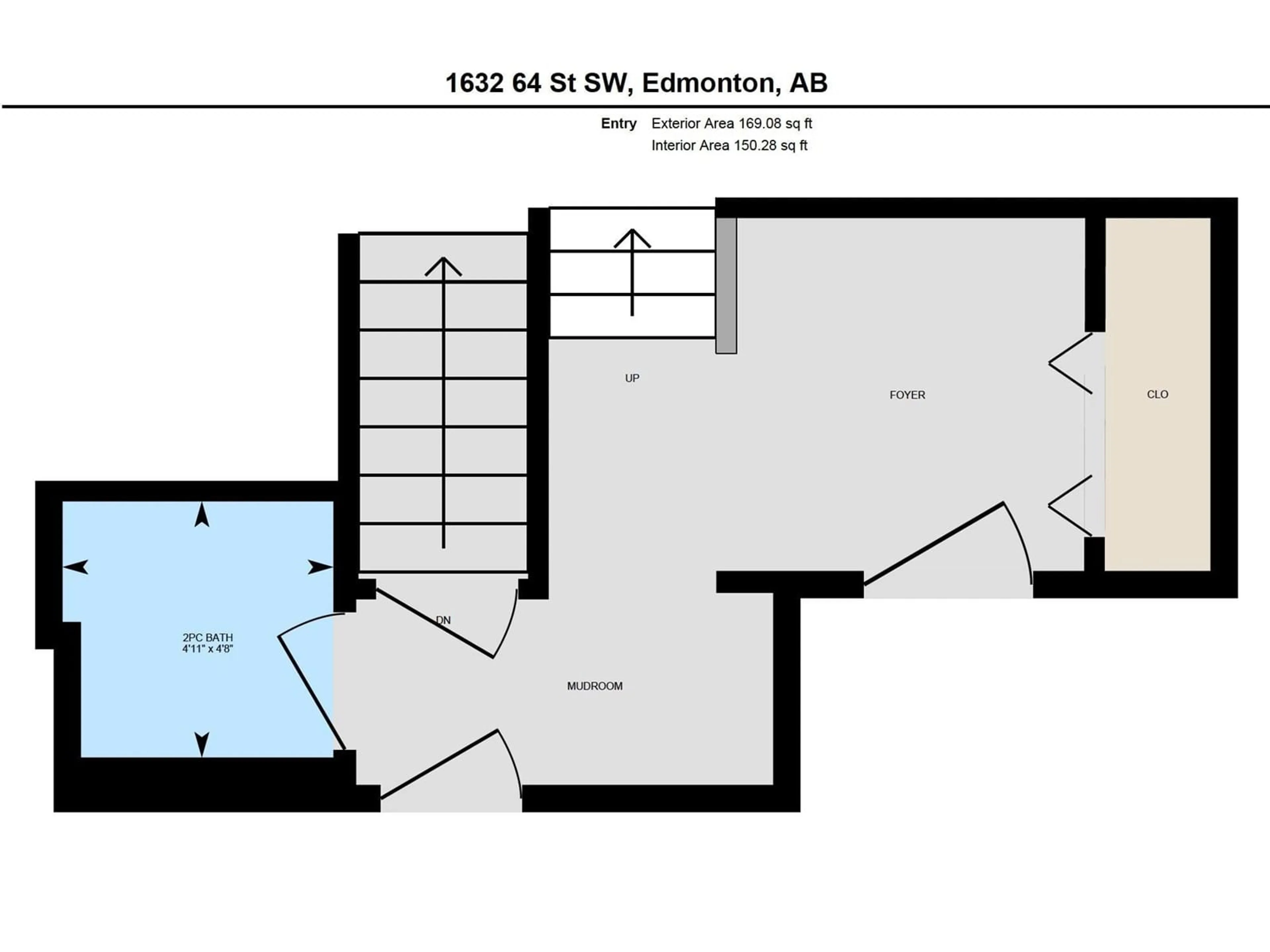 Floor plan for 1631 64 ST SW, Edmonton Alberta T6X0N2