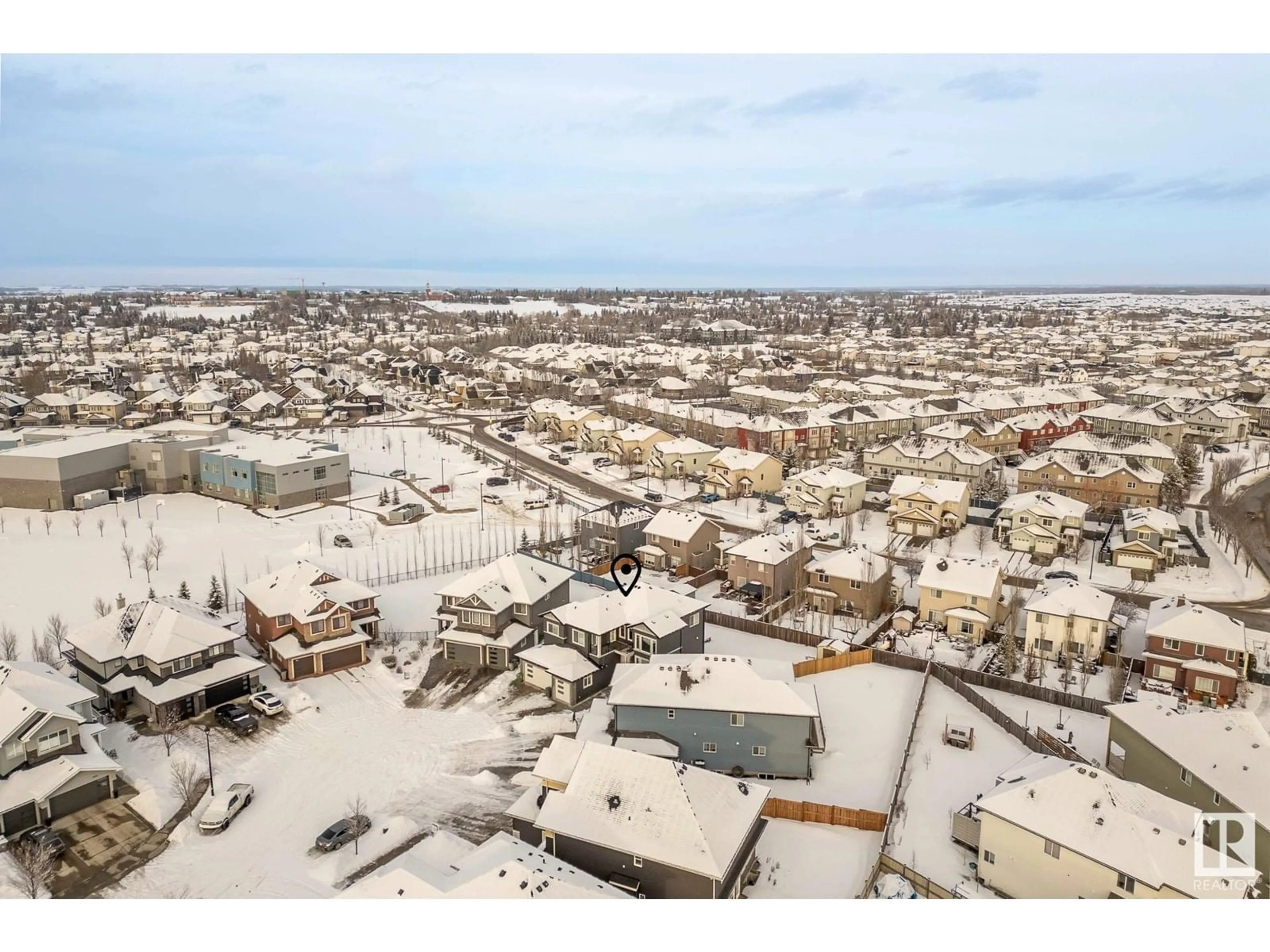 A pic from outside/outdoor area/front of a property/back of a property/a pic from drone, street for 5502 POIRIER WY, Beaumont Alberta T4X2B4