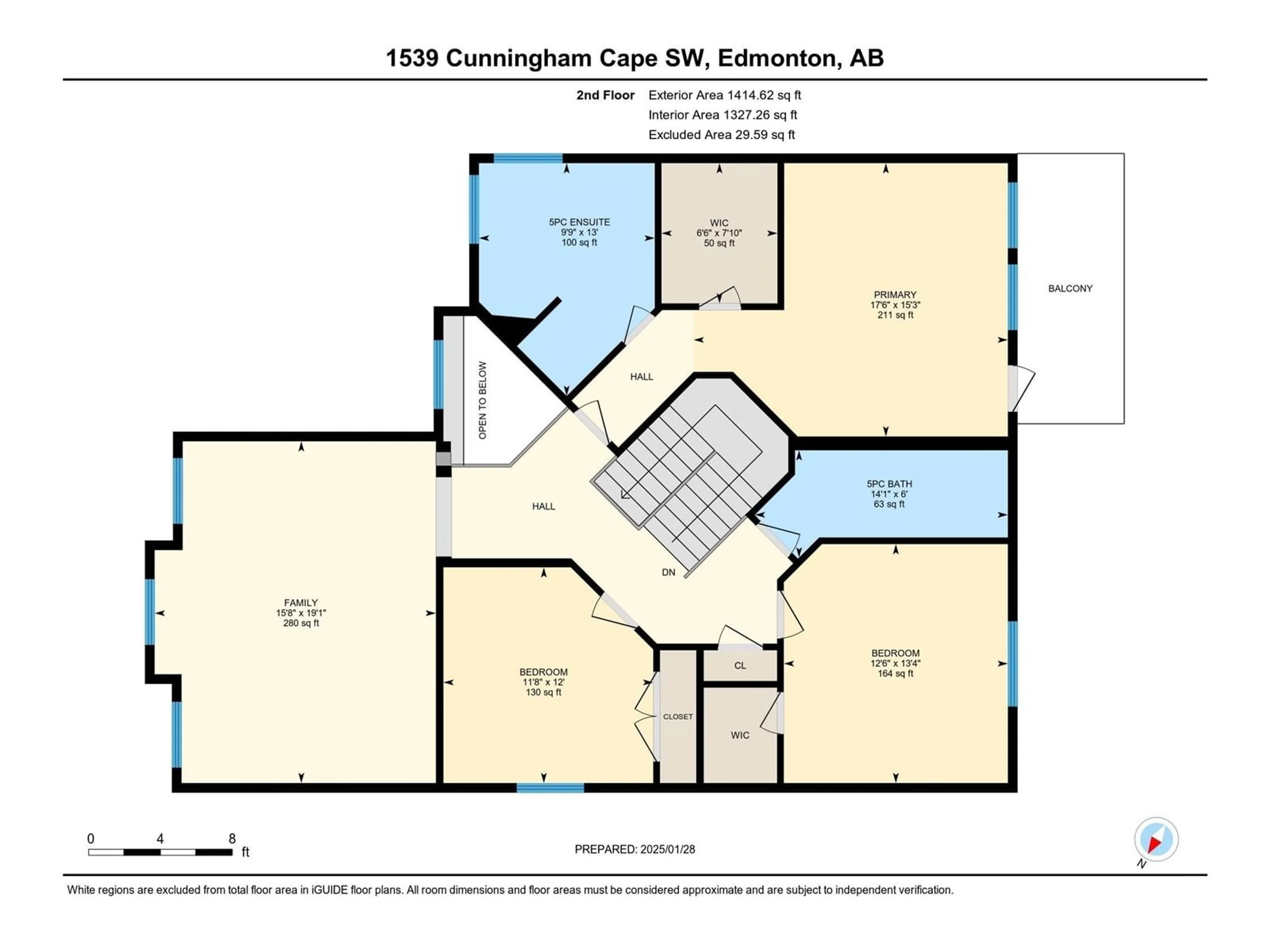 Floor plan for 1539 CUNNINGHAM CAPE CA SW, Edmonton Alberta T6W0Y3