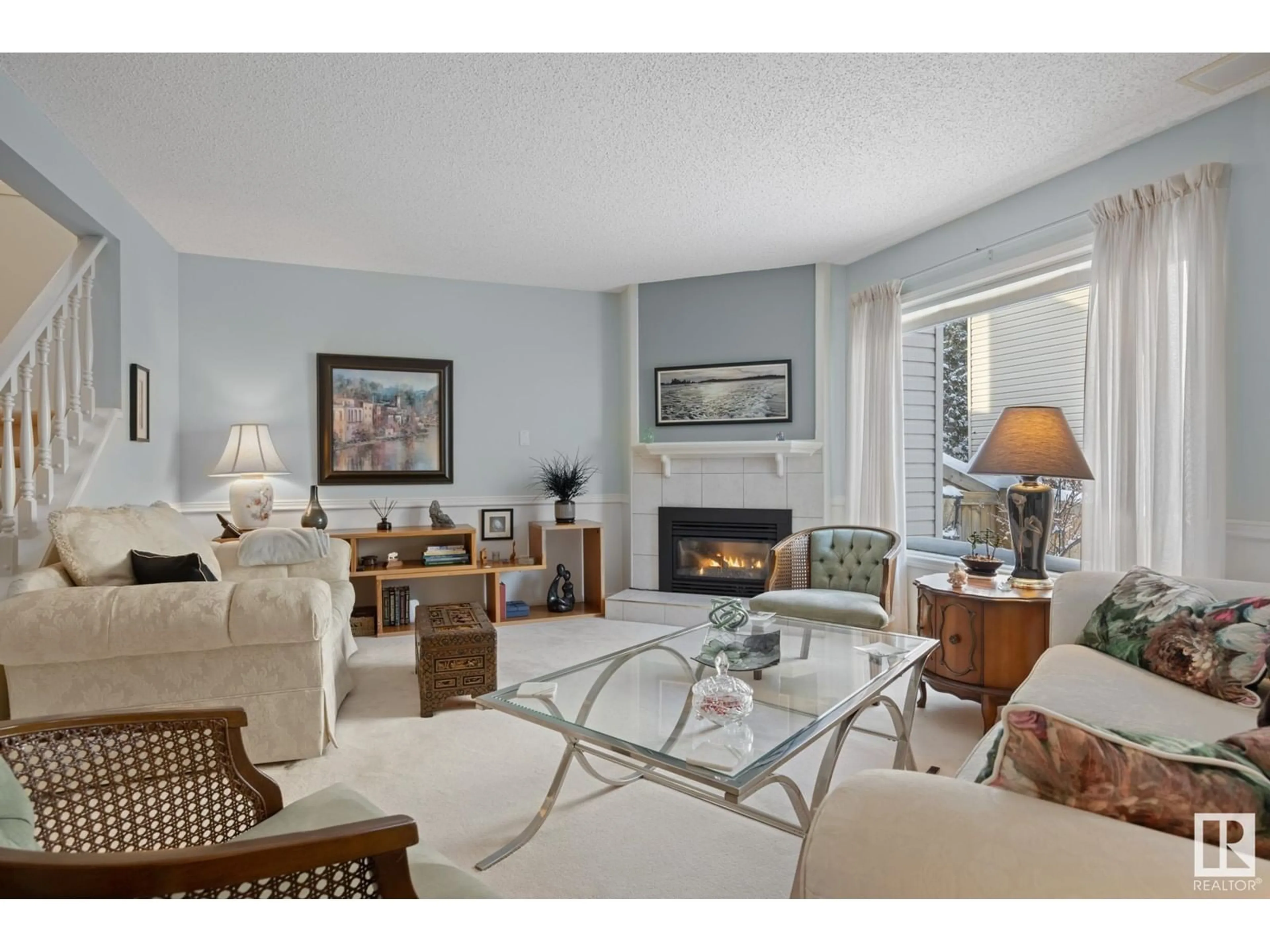 Living room with furniture, unknown for #58 Grandin Woods Estates, St. Albert Alberta T8N2Y4