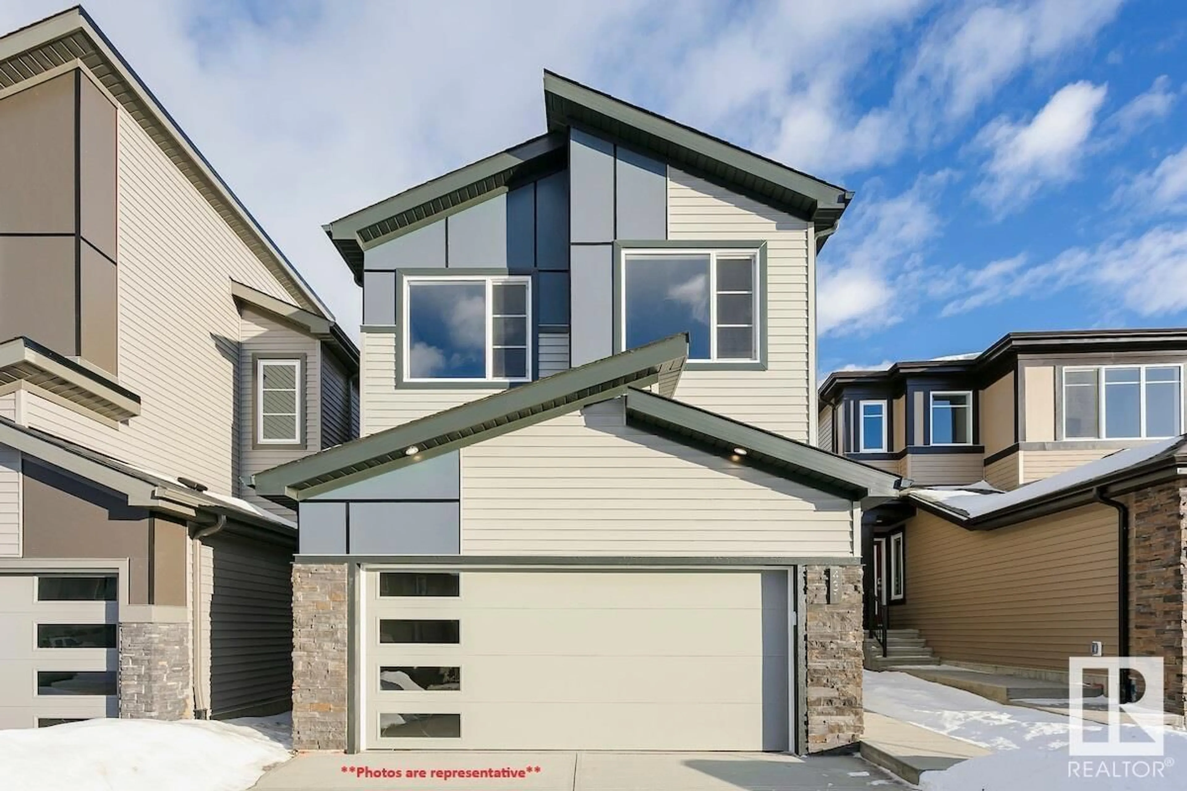 Home with vinyl exterior material, street for 7252 182 AV NW, Edmonton Alberta T5Z0J1