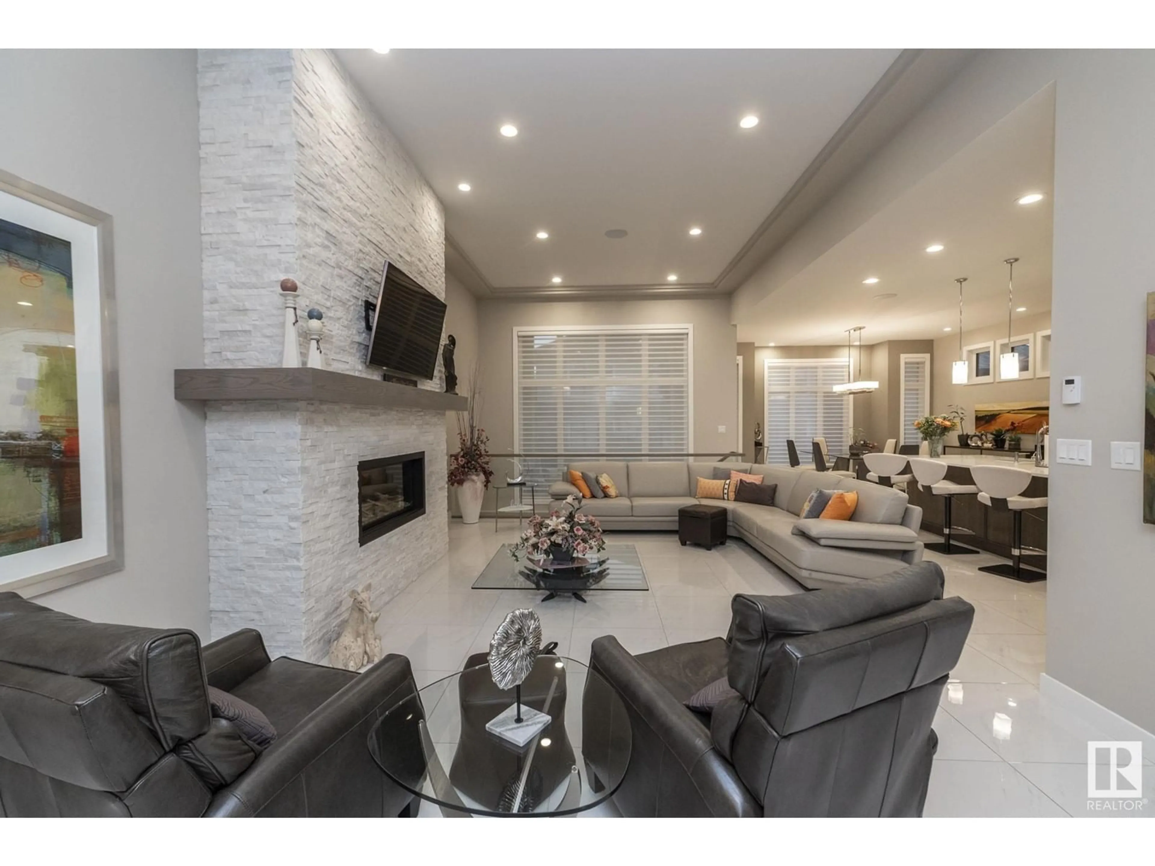 Living room with furniture, ceramic/tile floor for 3412 WATSON PL, Edmonton Alberta T6W0P3