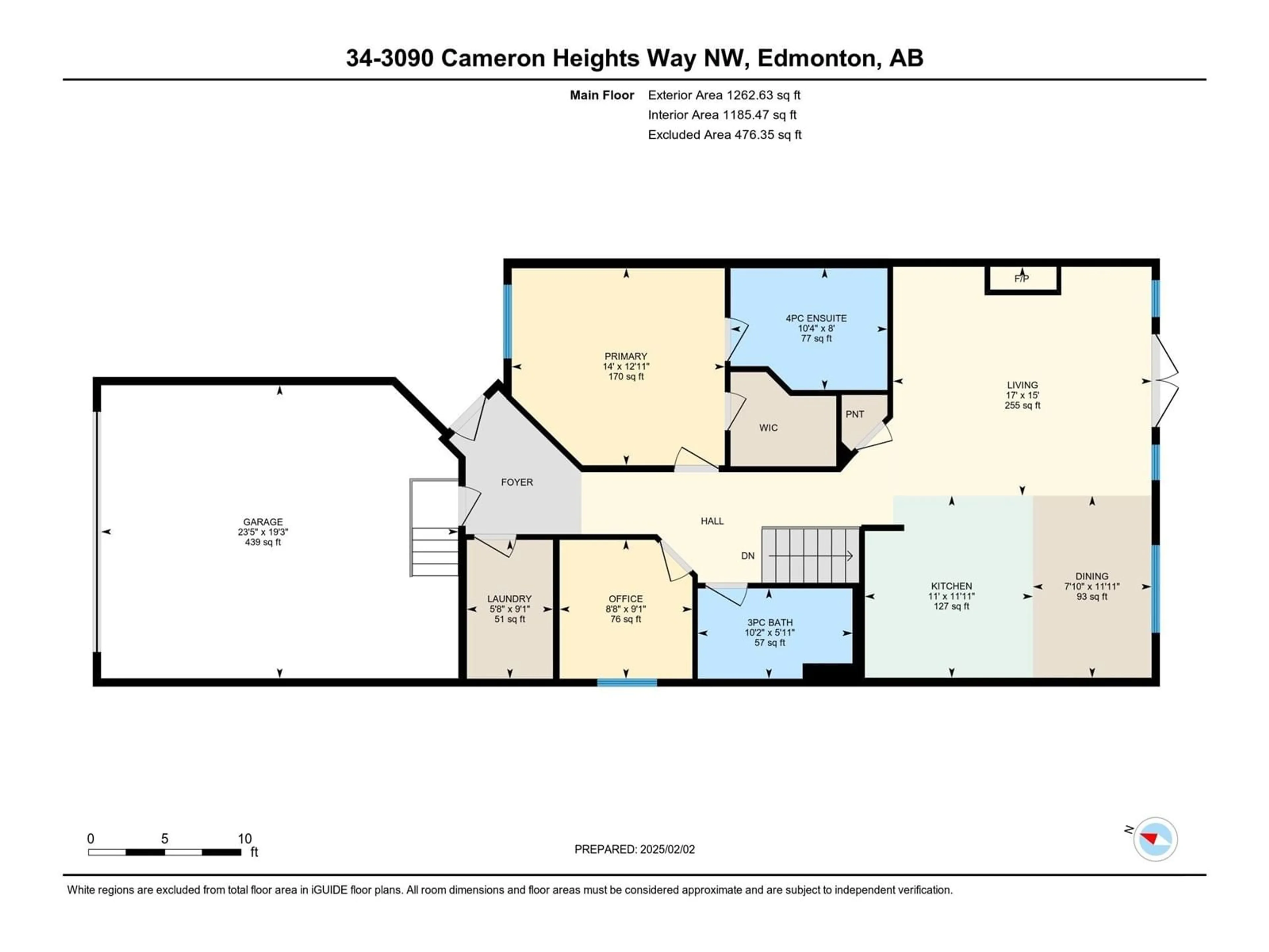 Floor plan for #34 3090 CAMERON HEIGHTS WY NW, Edmonton Alberta T6M0C9