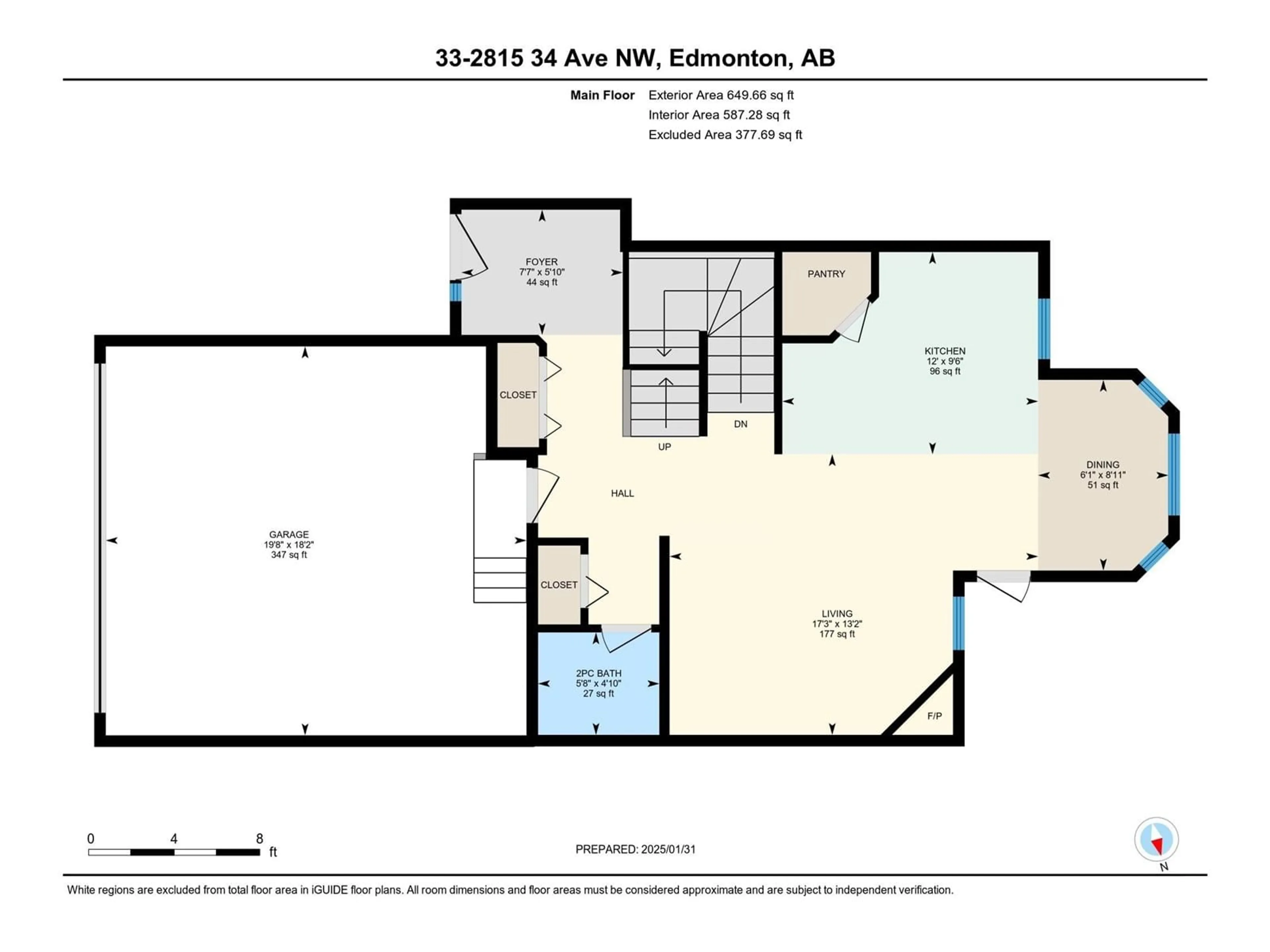 Floor plan for #33 2815 34 AV NW, Edmonton Alberta T6T0K7