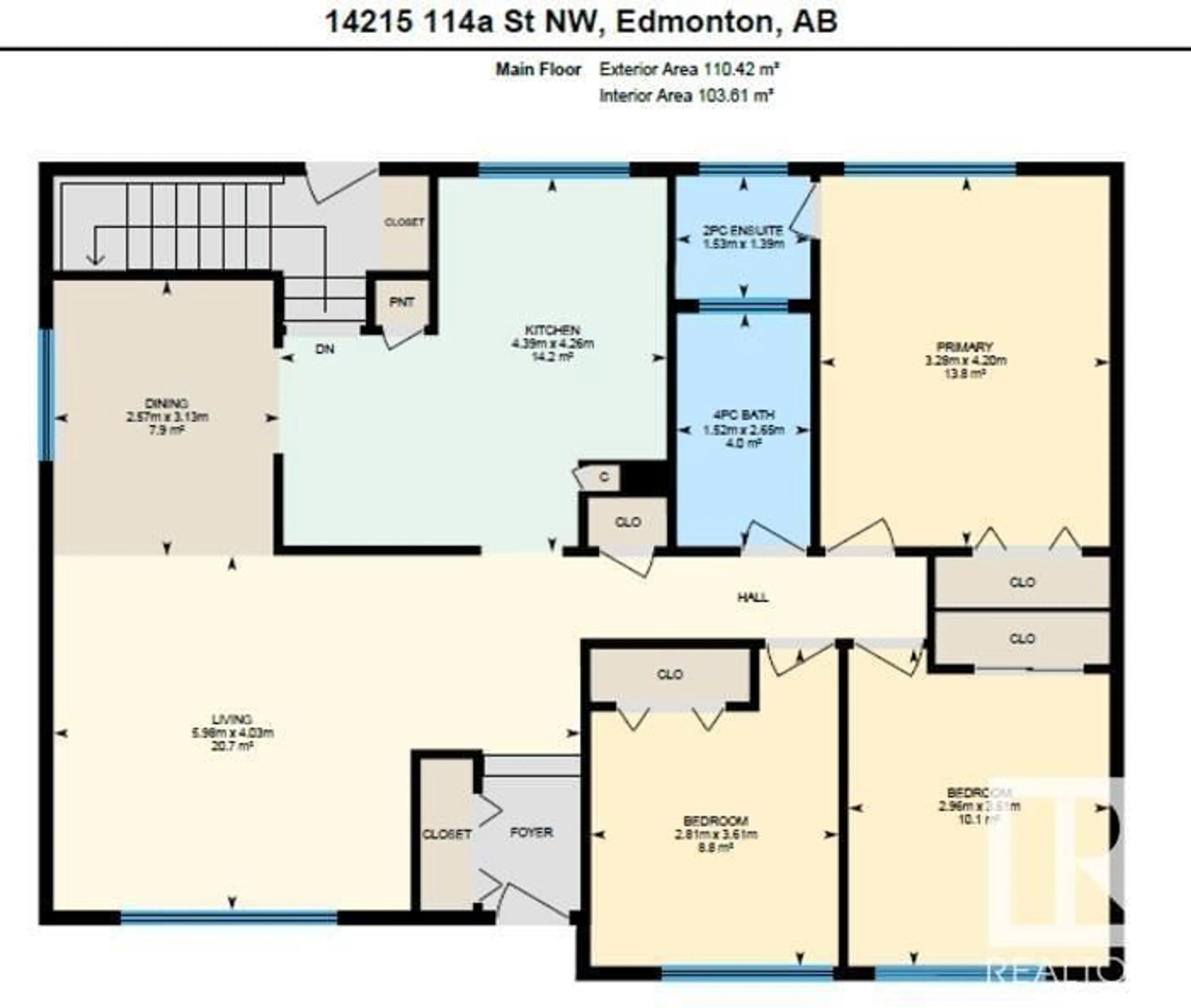 Floor plan for 14215 114A ST NW, Edmonton Alberta T5X1M5