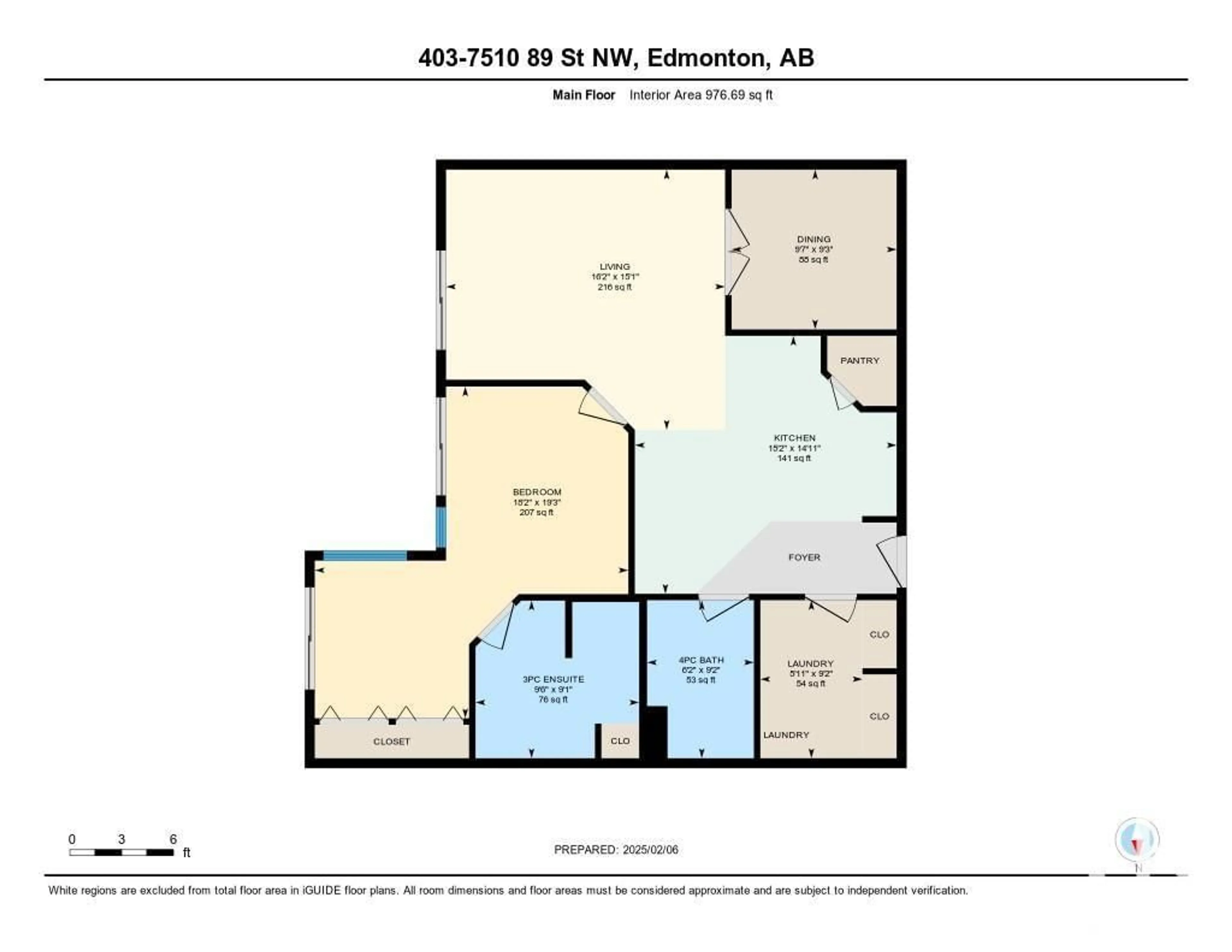 Floor plan for #403 7510 89 ST NW, Edmonton Alberta T6C0X5