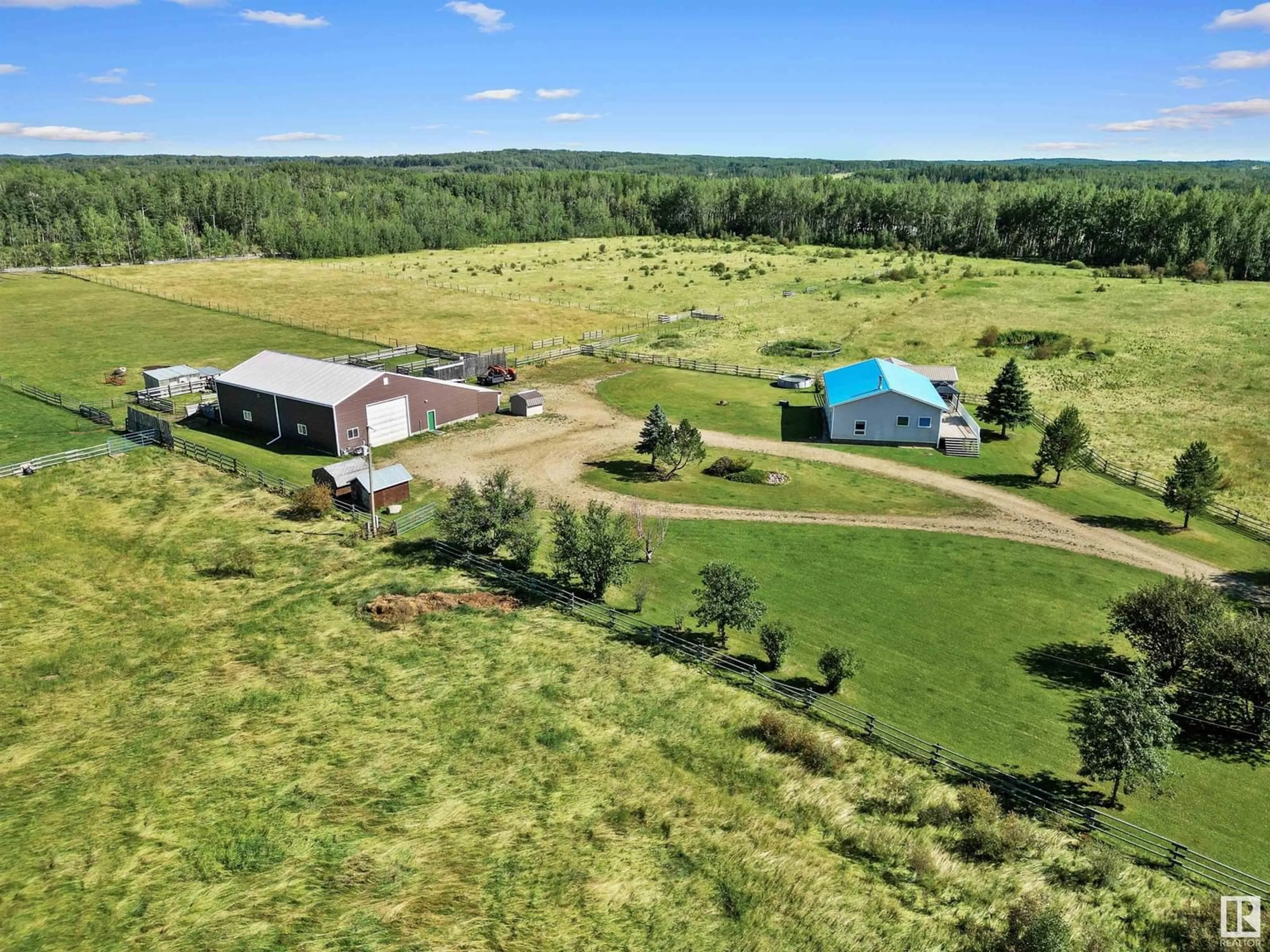 A pic from outside/outdoor area/front of a property/back of a property/a pic from drone, unknown for 452057 RGE RD 70A, Rural Wetaskiwin County Alberta T0C0A0