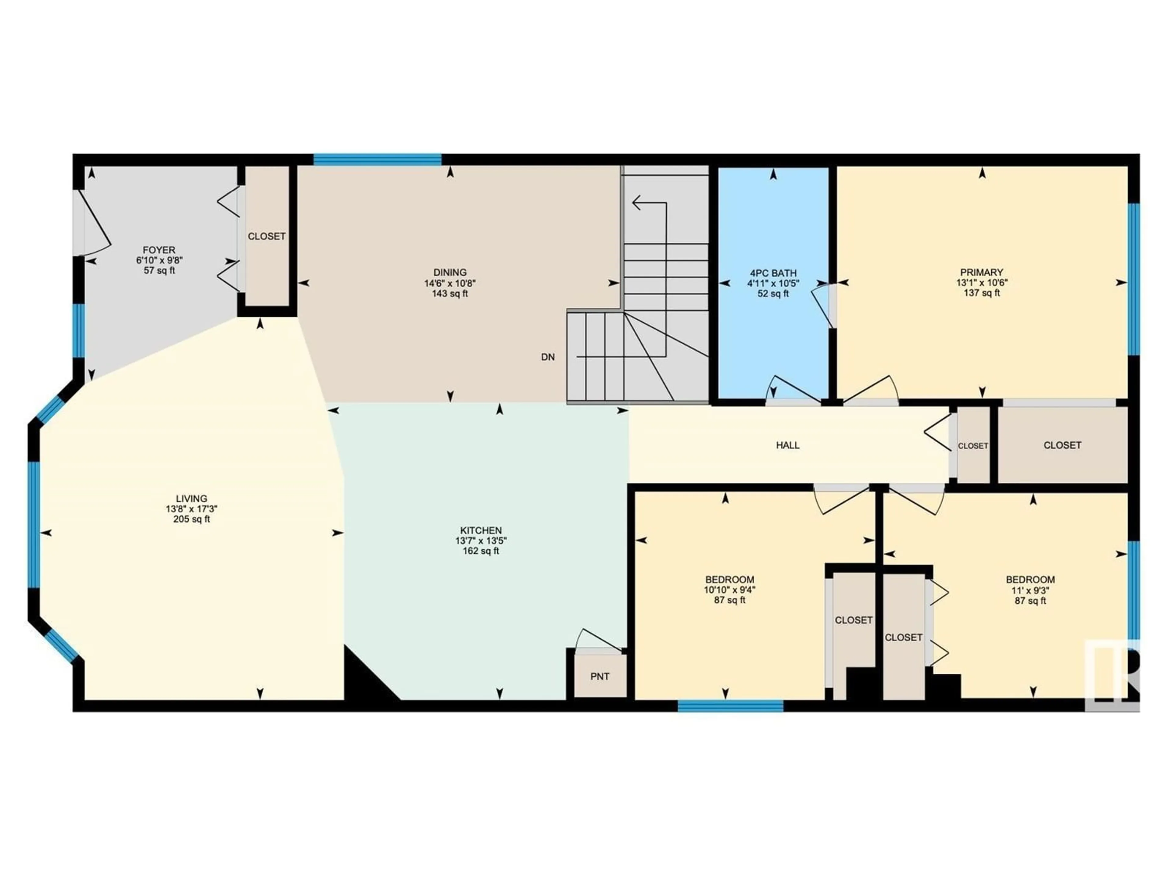 Floor plan for 9637/9635 109A AV NW, Edmonton Alberta T5H1G4