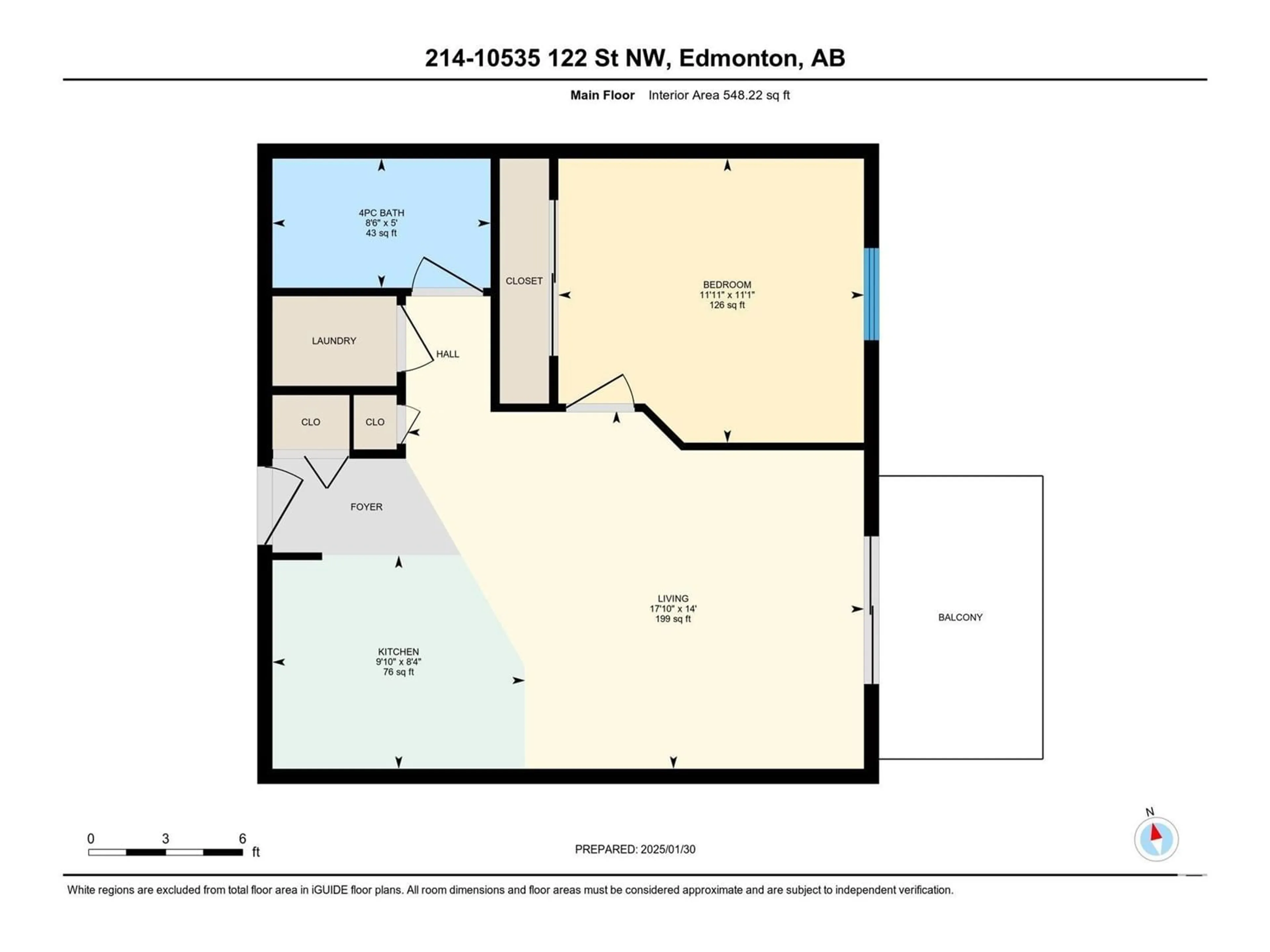 Floor plan for #214 10535 122 ST NW, Edmonton Alberta T5N0Z9