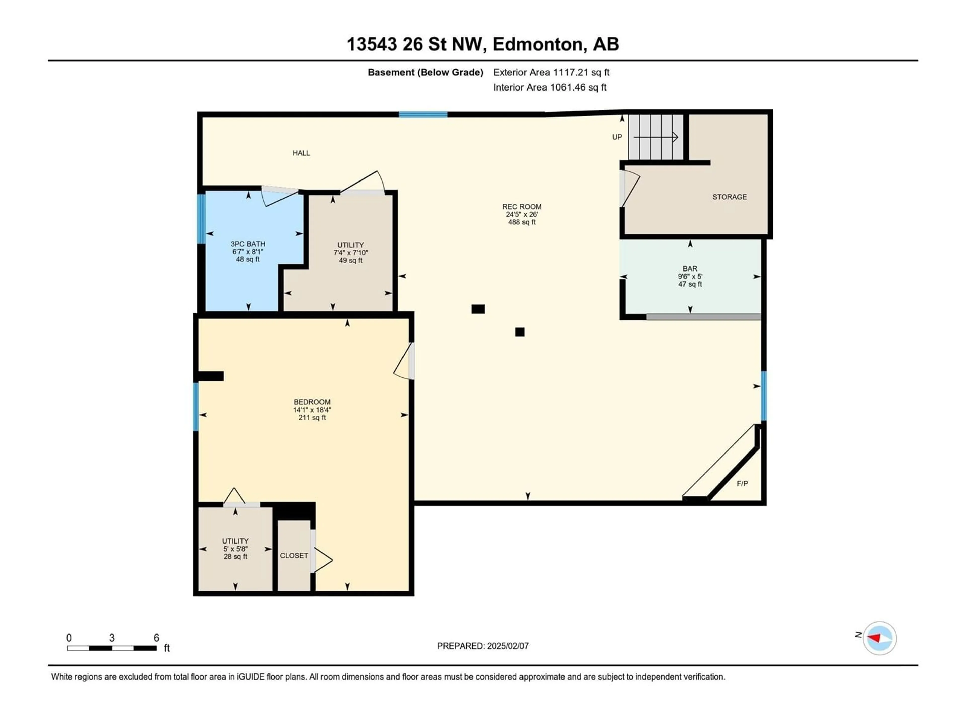 Floor plan for 13543 26 ST NW, Edmonton Alberta T5A3V9