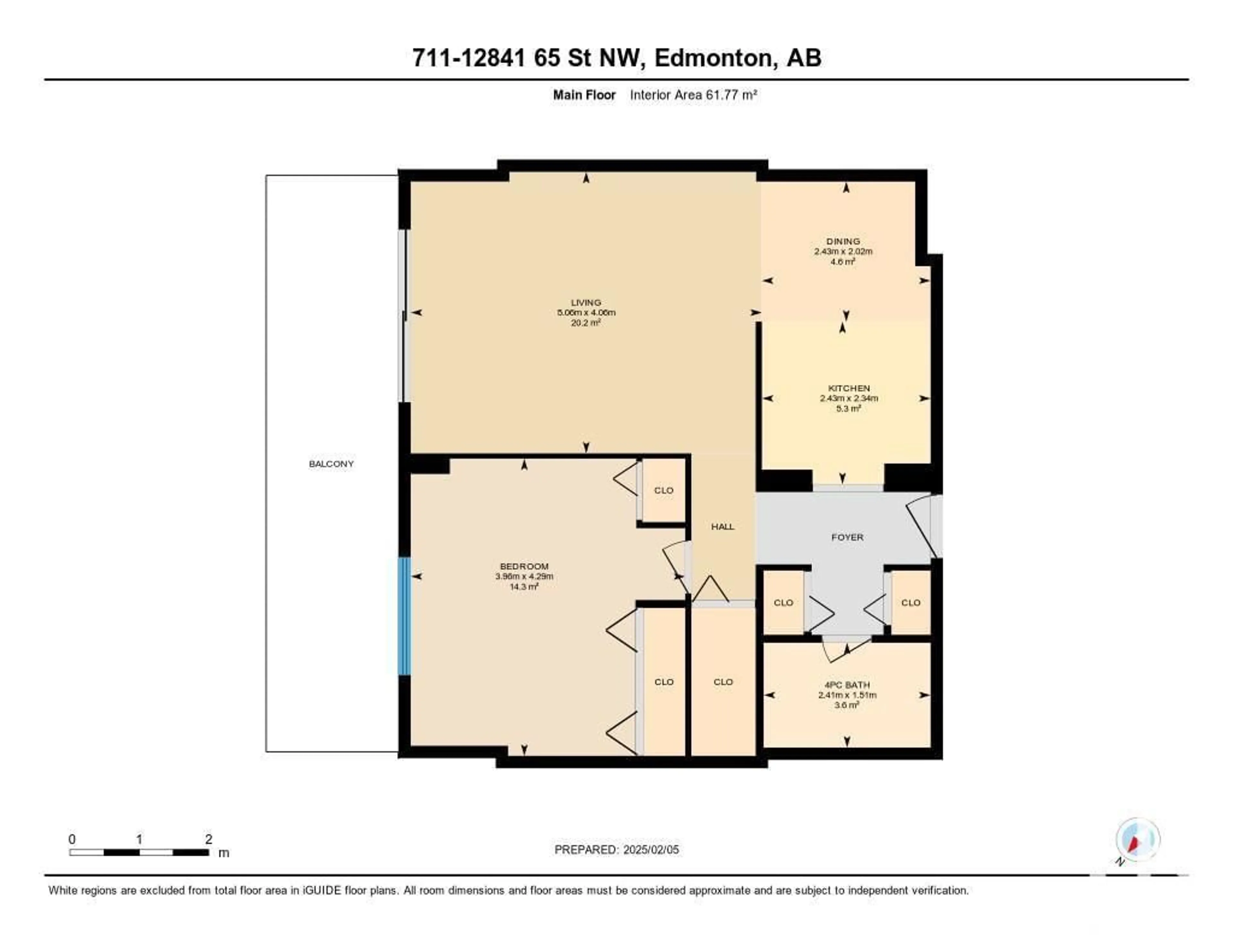 Floor plan for #711 12841 65 ST NW, Edmonton Alberta T5A4N4