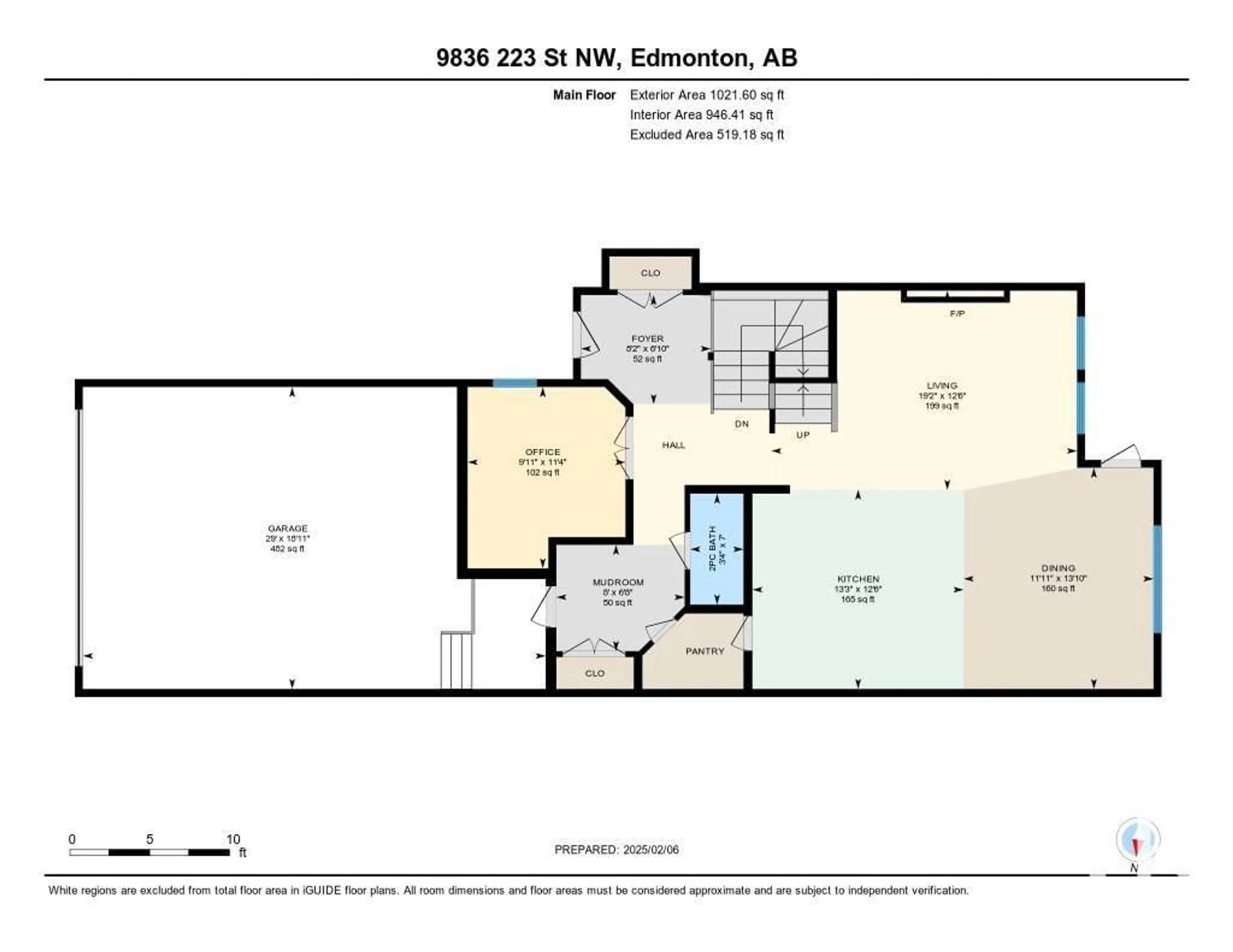 Floor plan for 9836 223 ST NW, Edmonton Alberta T5T7B6