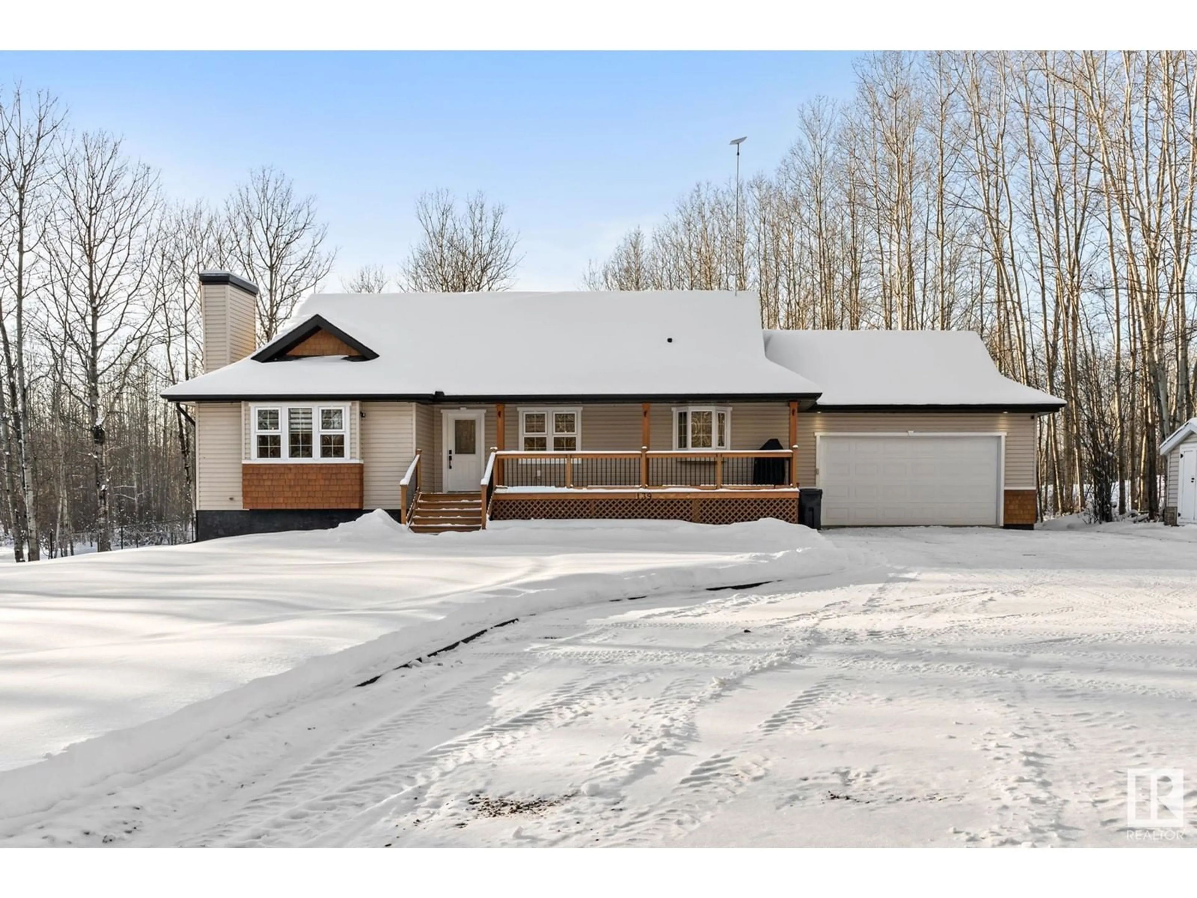 Home with vinyl exterior material, street for #139 53510 HWY 43, Rural Lac Ste. Anne County Alberta T0E1V0