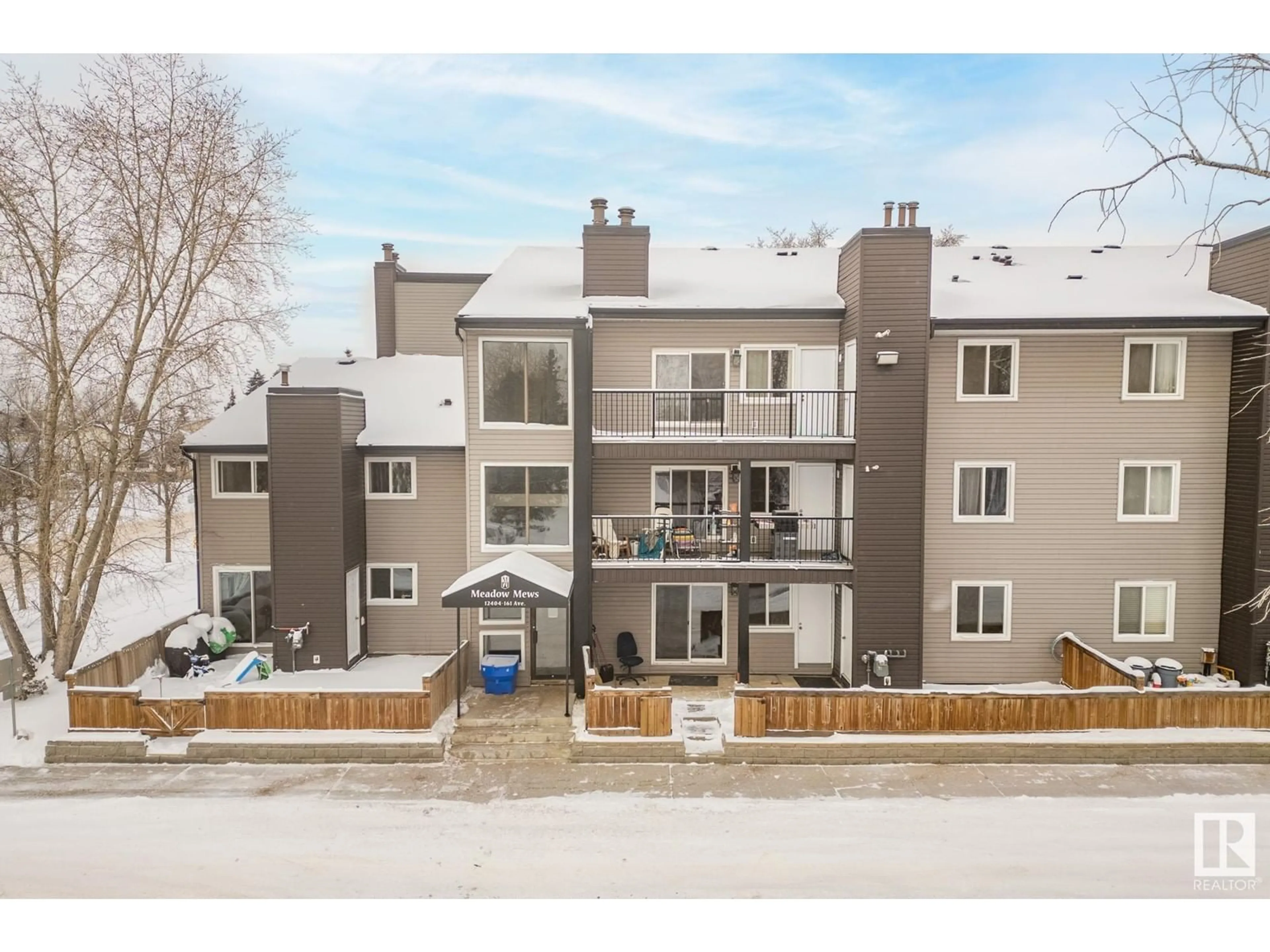 A pic from outside/outdoor area/front of a property/back of a property/a pic from drone, unknown for #108 12404 161 AV NW, Edmonton Alberta T5X4W6