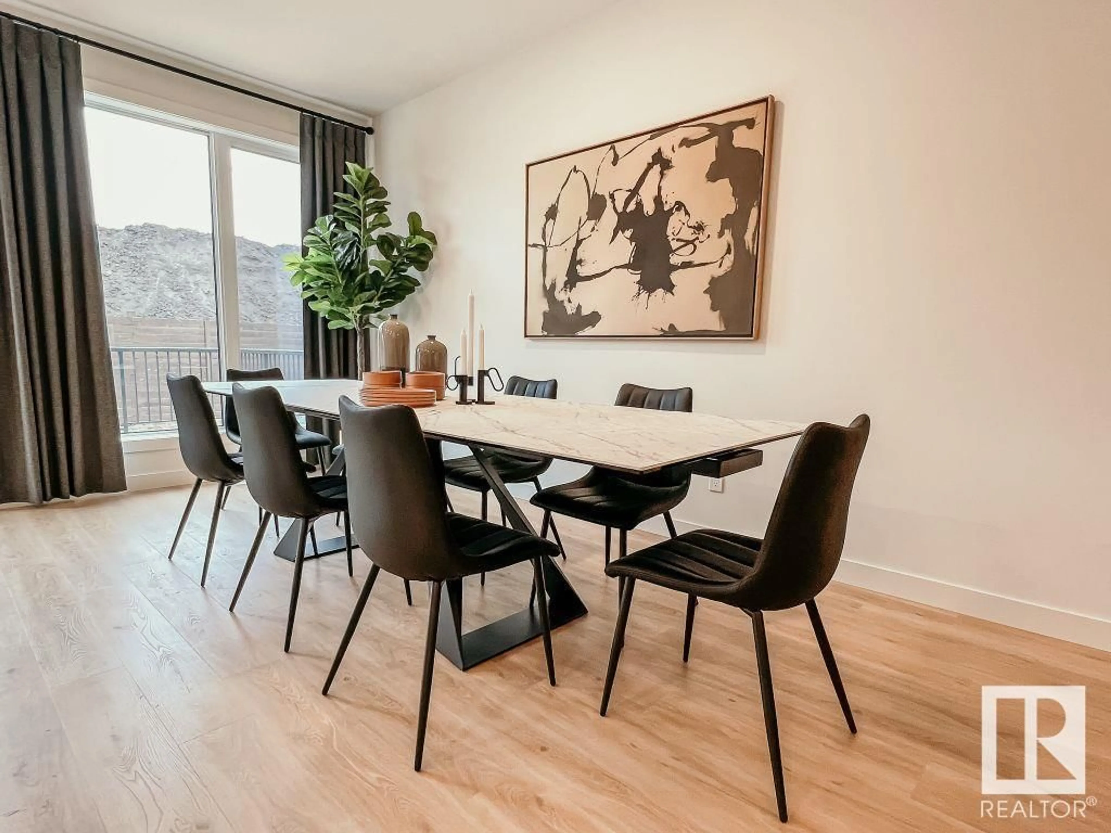 Dining room, wood/laminate floor for 452 33 ST SW, Edmonton Alberta T6X3C9