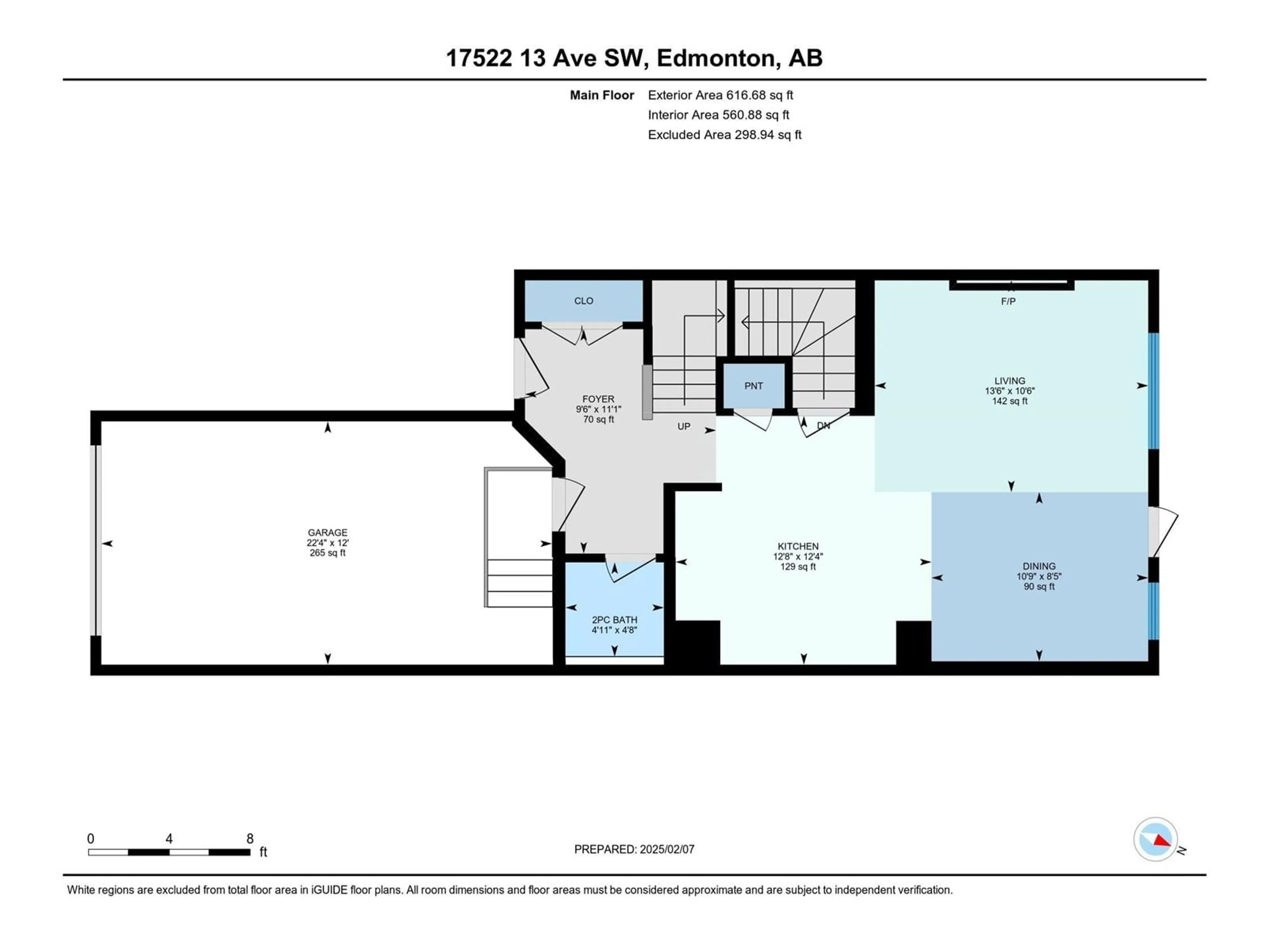 Floor plan for 17522 13 AV SW, Edmonton Alberta T6W2J8