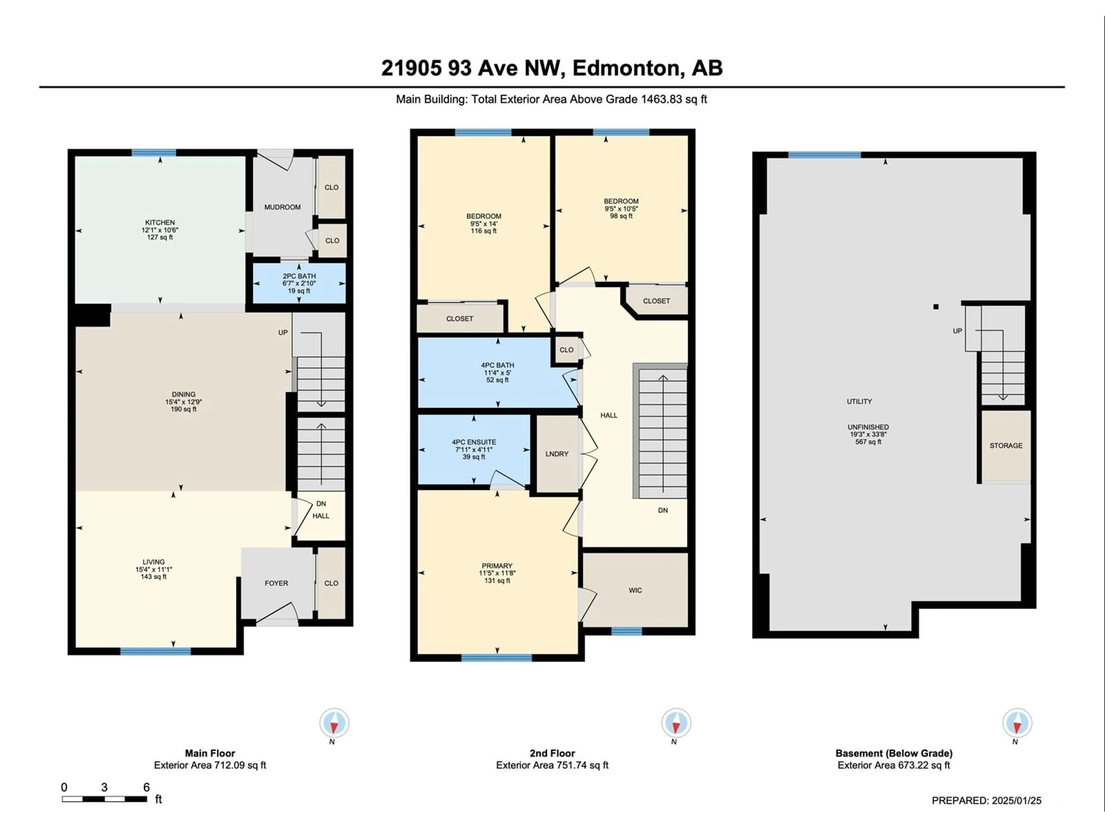 Floor plan for 21905 93 AV NW, Edmonton Alberta T5T7N8