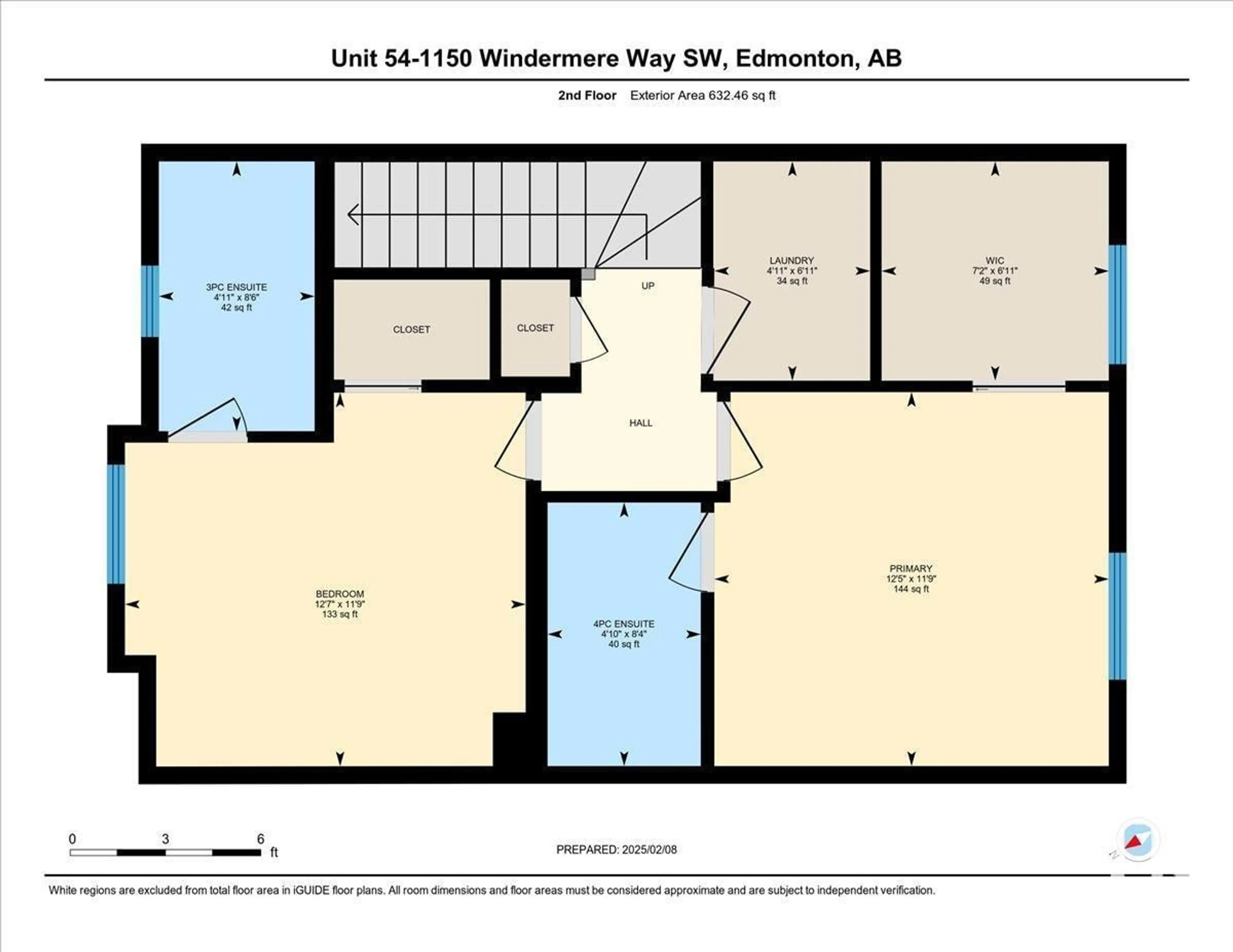 Floor plan for #54 1150 WINDERMERE WY SW, Edmonton Alberta T6W2B6