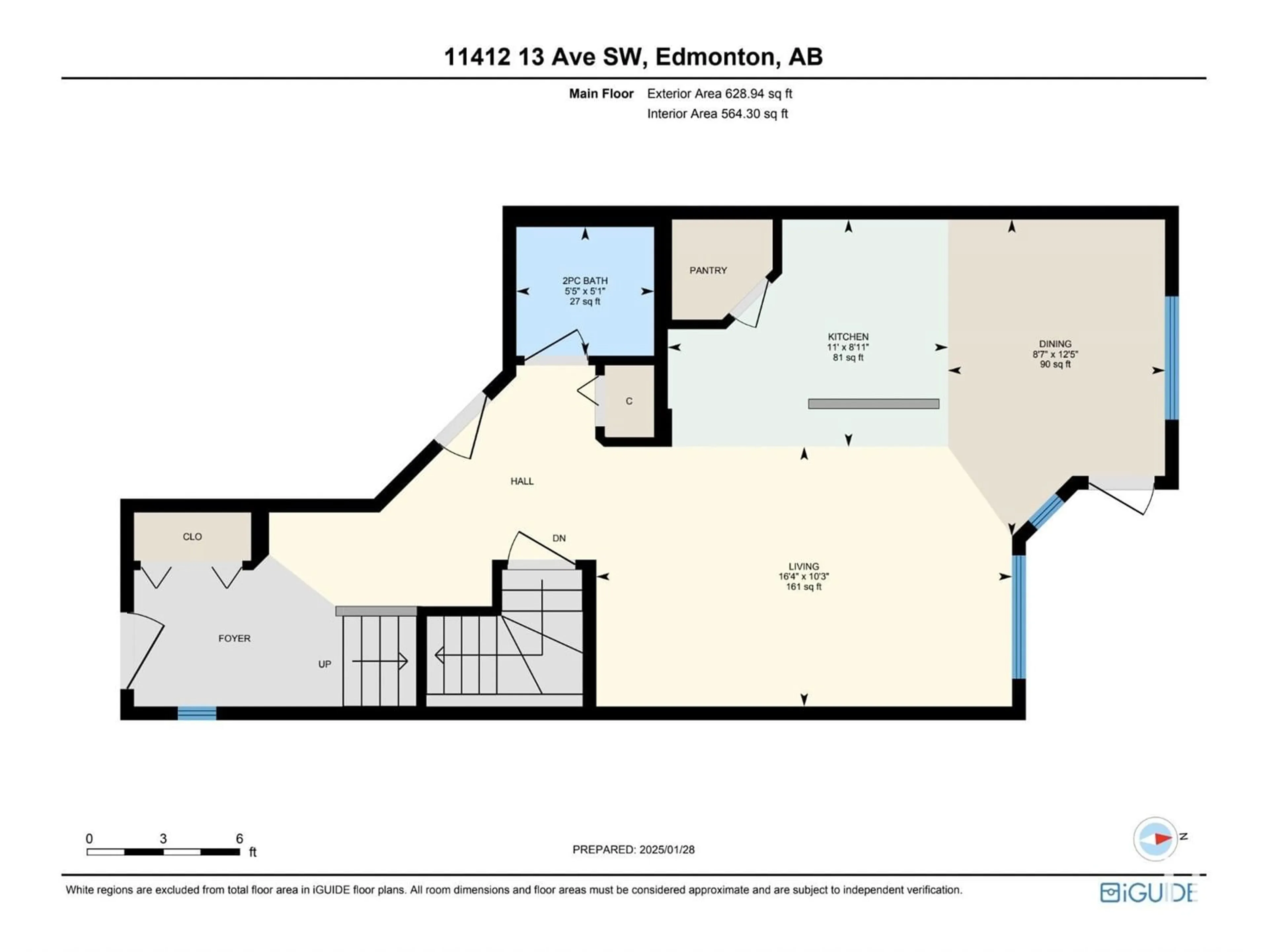 Floor plan for 11412 13 AV SW, Edmonton Alberta T6W0G8