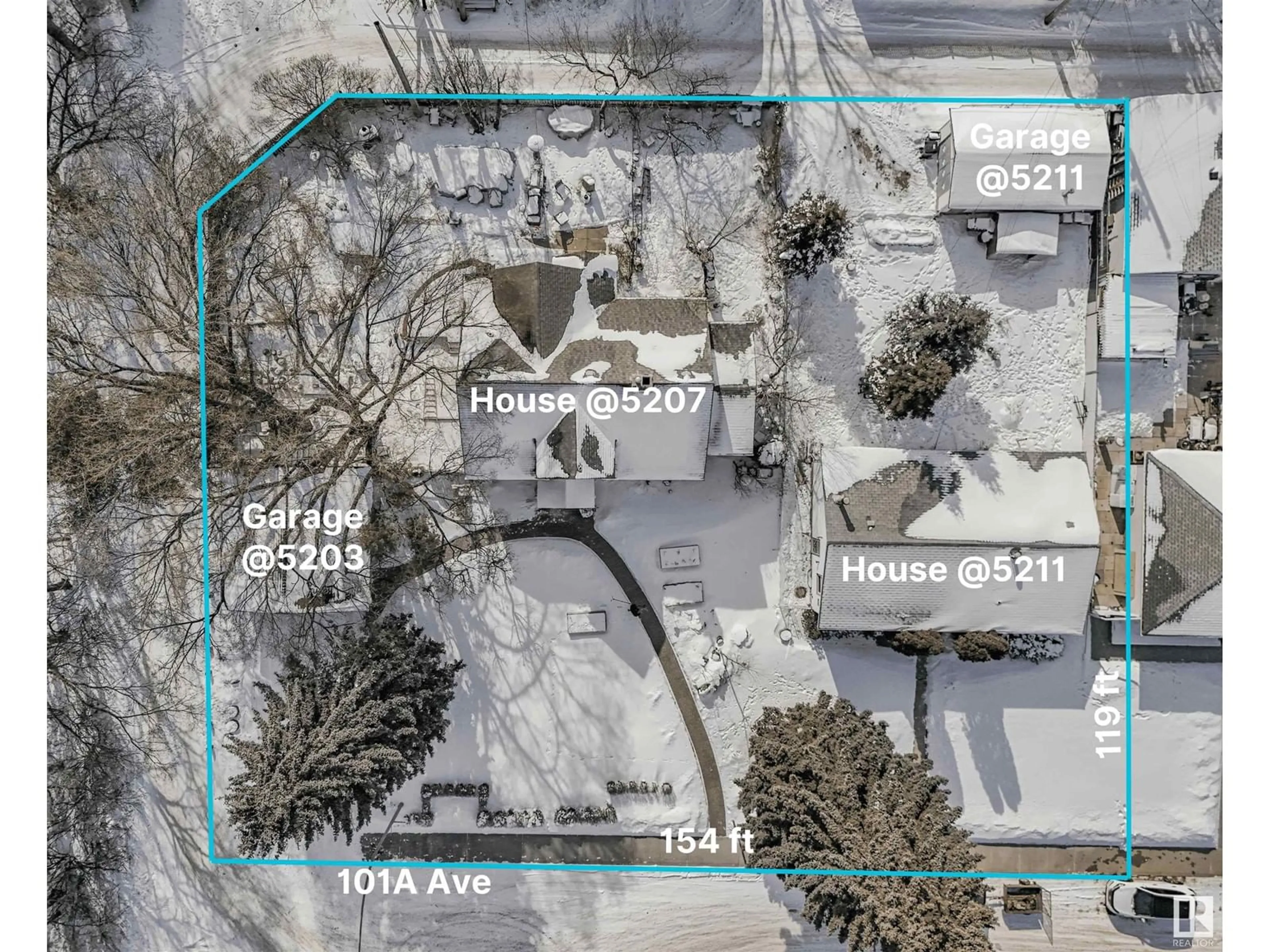 A pic from outside/outdoor area/front of a property/back of a property/a pic from drone, street for 5211 101A AV, Edmonton Alberta T6A0L7