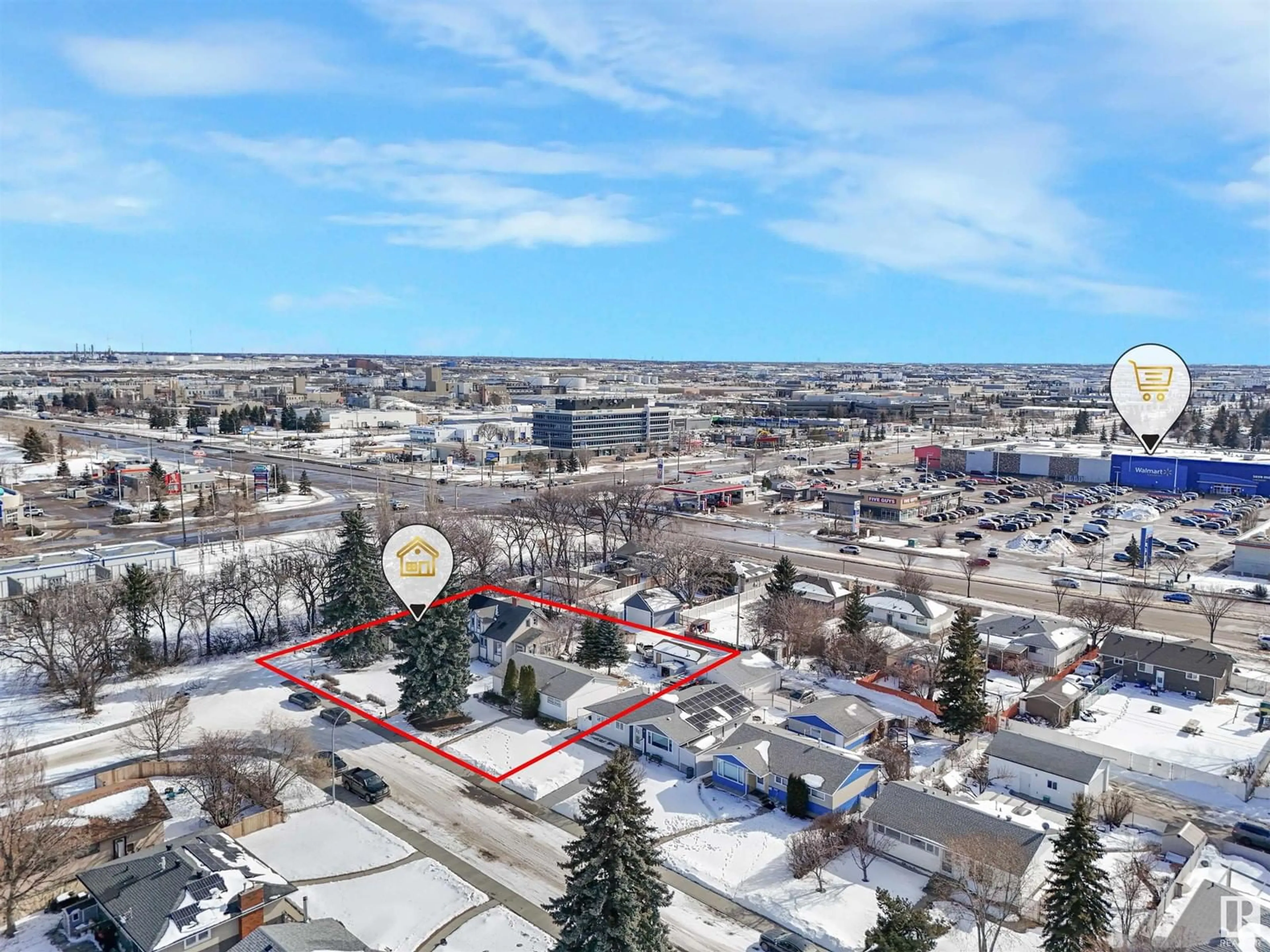 A pic from outside/outdoor area/front of a property/back of a property/a pic from drone, street for 5211 101A AV, Edmonton Alberta T6A0L7