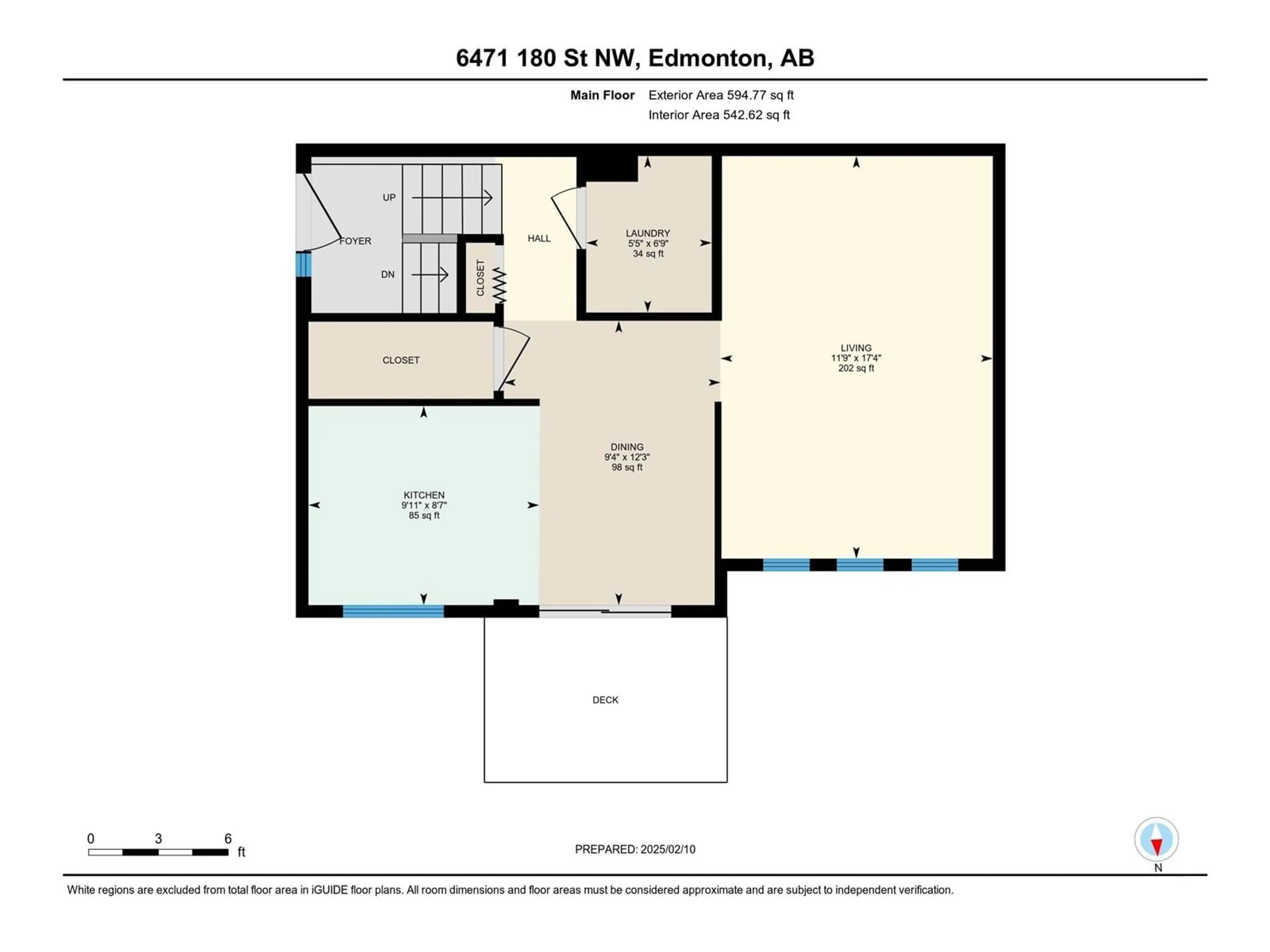 Floor plan for 6471 180 ST NW, Edmonton Alberta T5T2P3