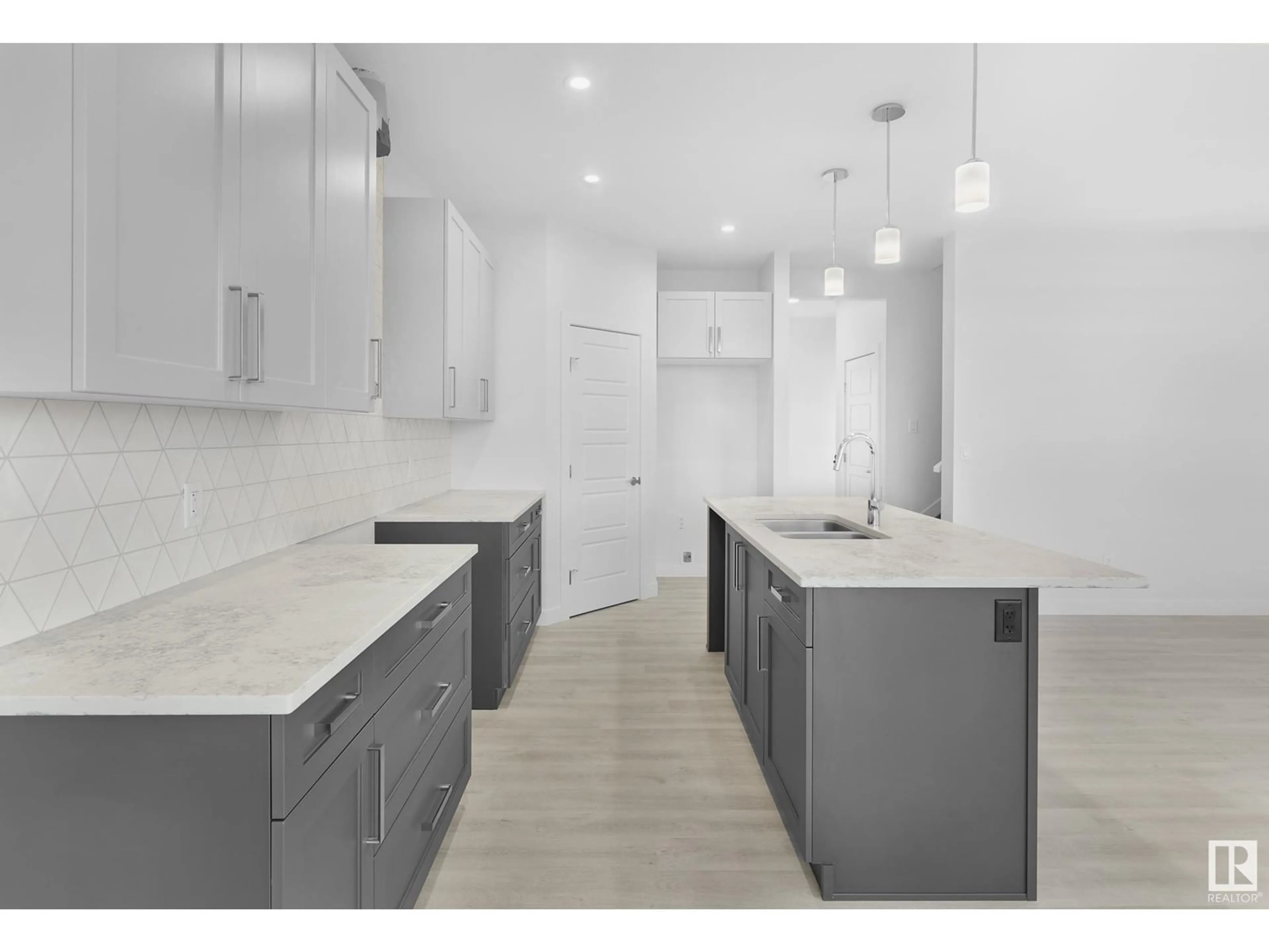 Open concept kitchen, ceramic/tile floor for 21336 38 AV NW, Edmonton Alberta T6M1S4