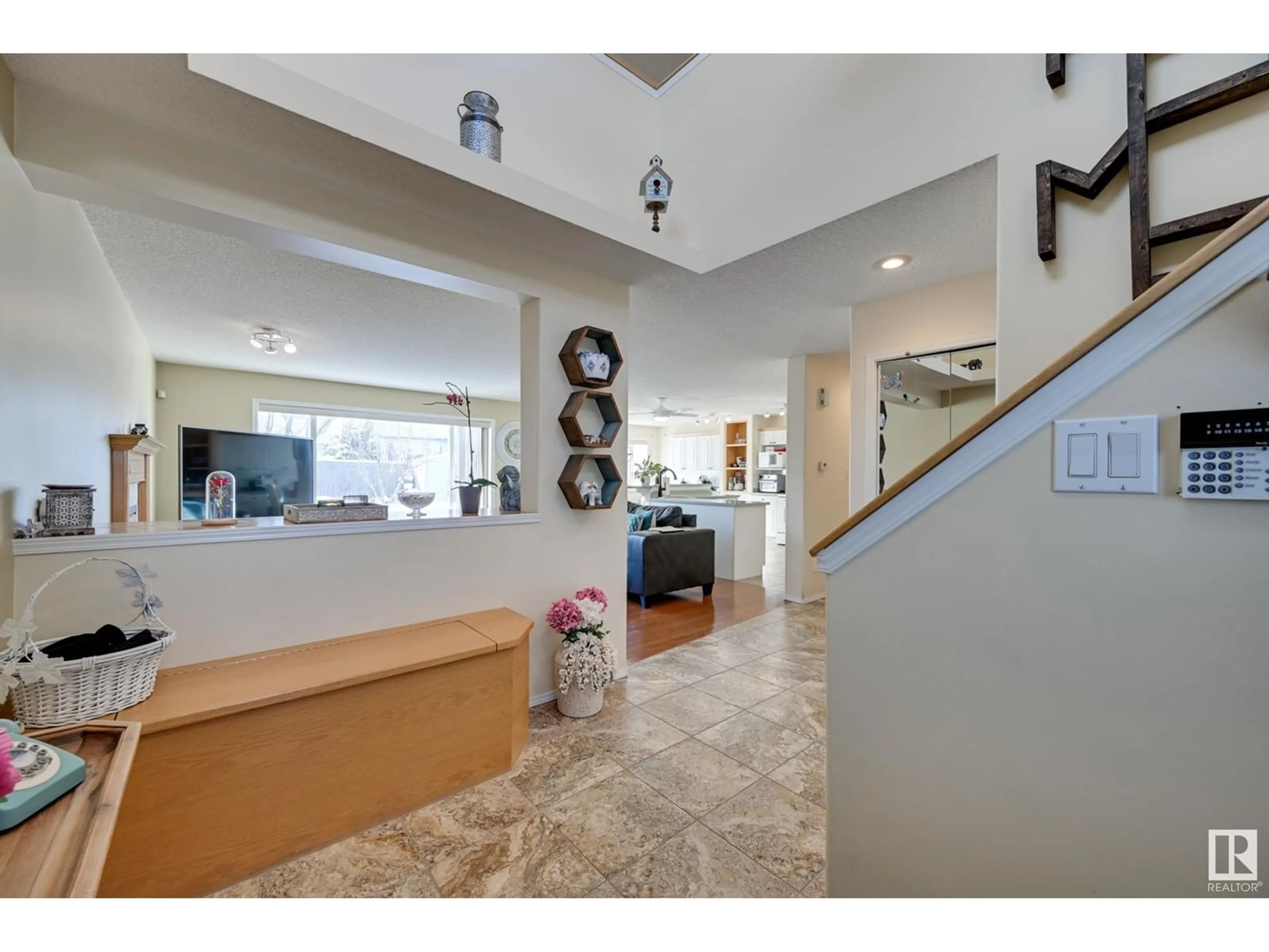 Living room with furniture, wood/laminate floor for NW - 5146 190A ST, Edmonton Alberta T6M2R5